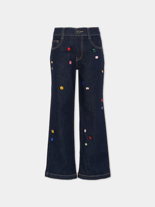 Jeans blu per bambina con pietre,Marc Jacobs,W60595 Z10