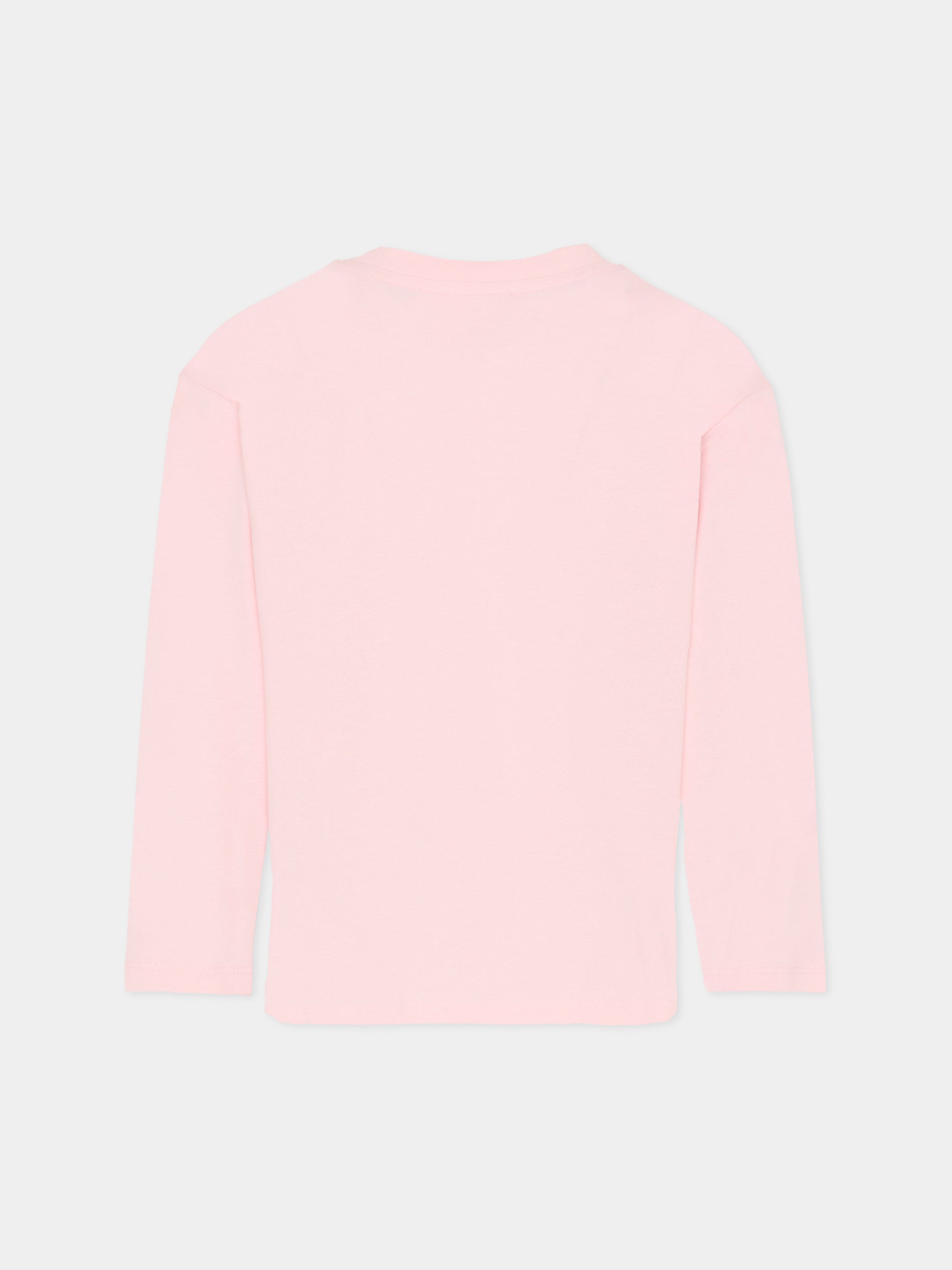 T-shirt rosa per bambina con logo e fiore,Marc Jacobs,W60587 475