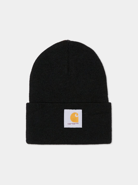 Berretto nero per bambini con patch,Carhartt,0200152 BLACK