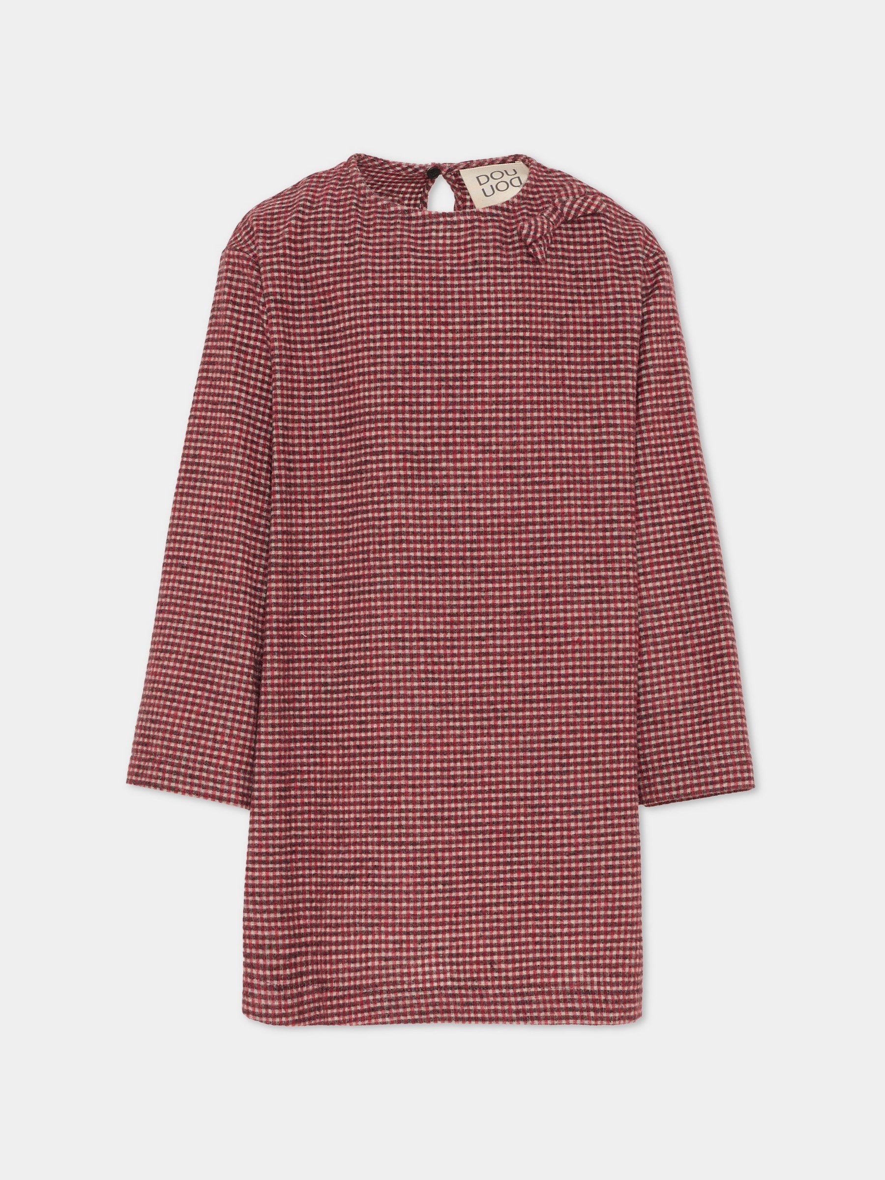 Vestito rosso per bambina con fiocco,Douuod Kids,DX1A70 I0297 101RO