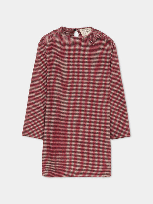 Vestito rosso per bambina con fiocco,Douuod Kids,DX1A70 I0297 101RO