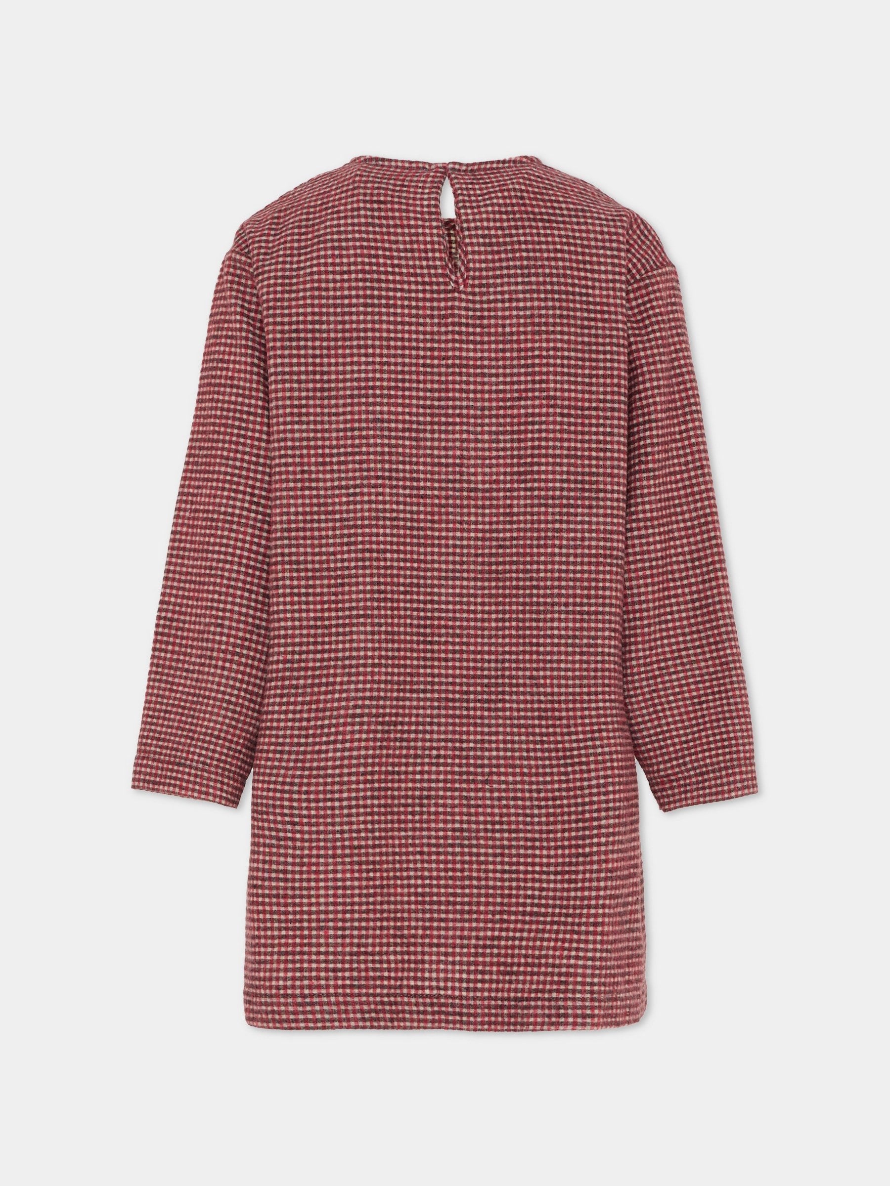 Vestito rosso per bambina con fiocco,Douuod Kids,DX1A70 I0297 101RO