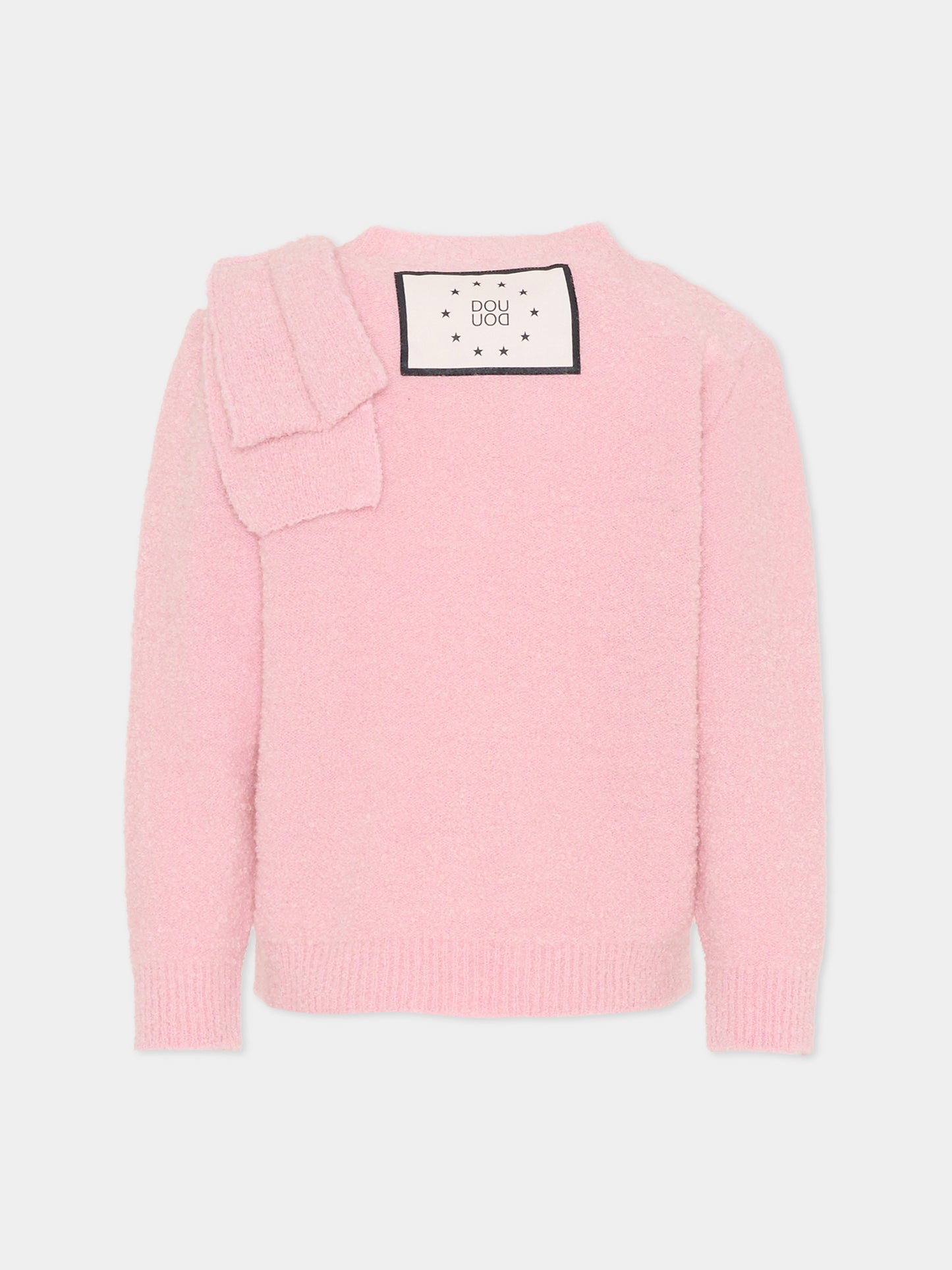 Cardigan rosa per bambina con fiocco,Douuod Kids,DX9A20 W0223 511
