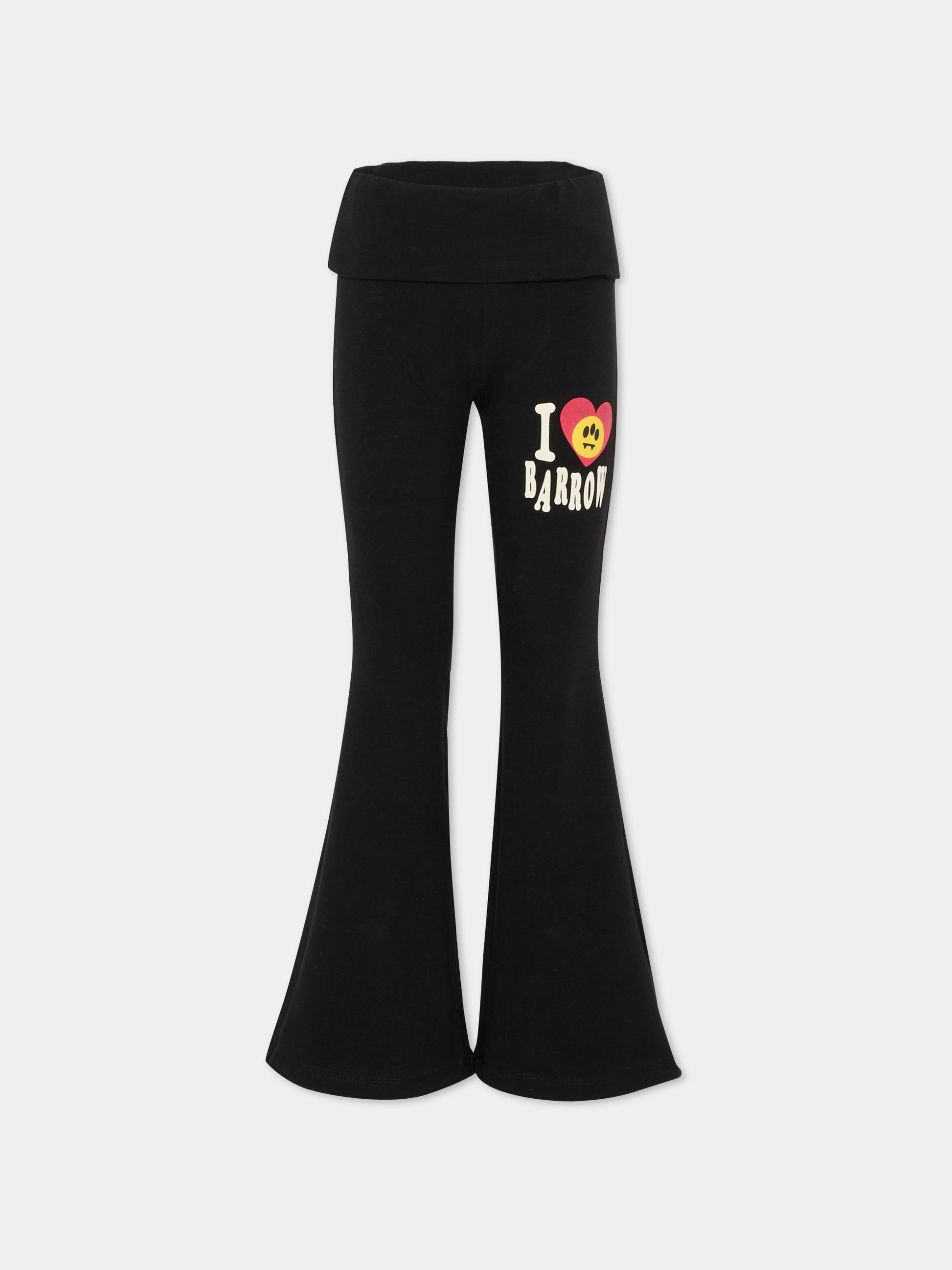 Leggings neri per bambina con logo,Barrow,F5BKJGLG191 110