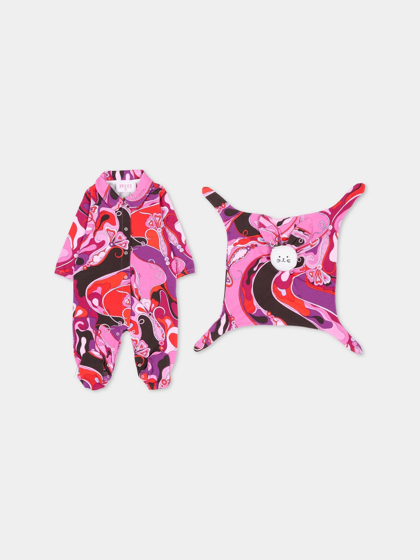 Set tutina con doudou fucsia per neonata