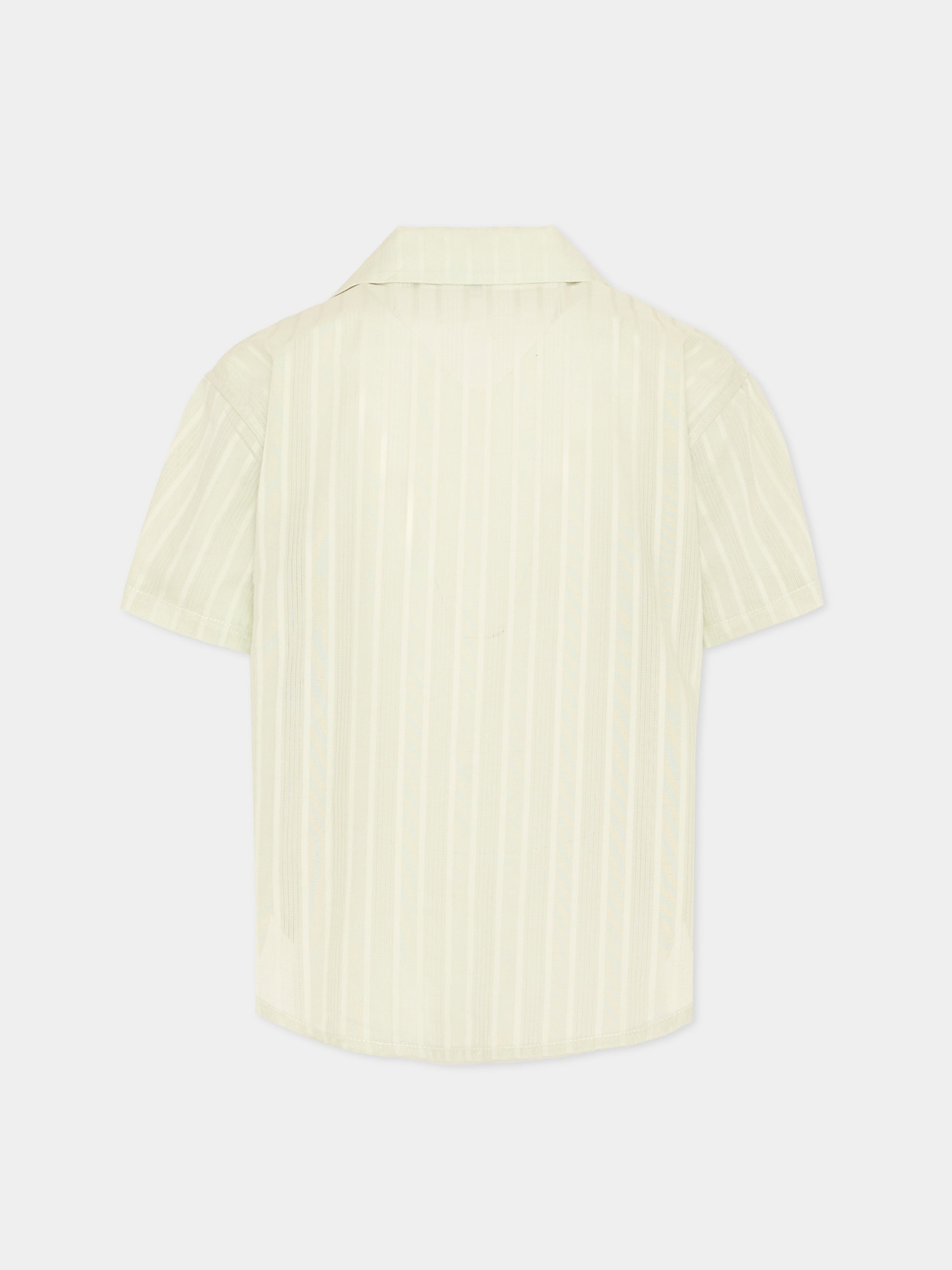 Camicia verde per bambino a righe,Vélocipède,VLC-SS26-SH005 AQUA