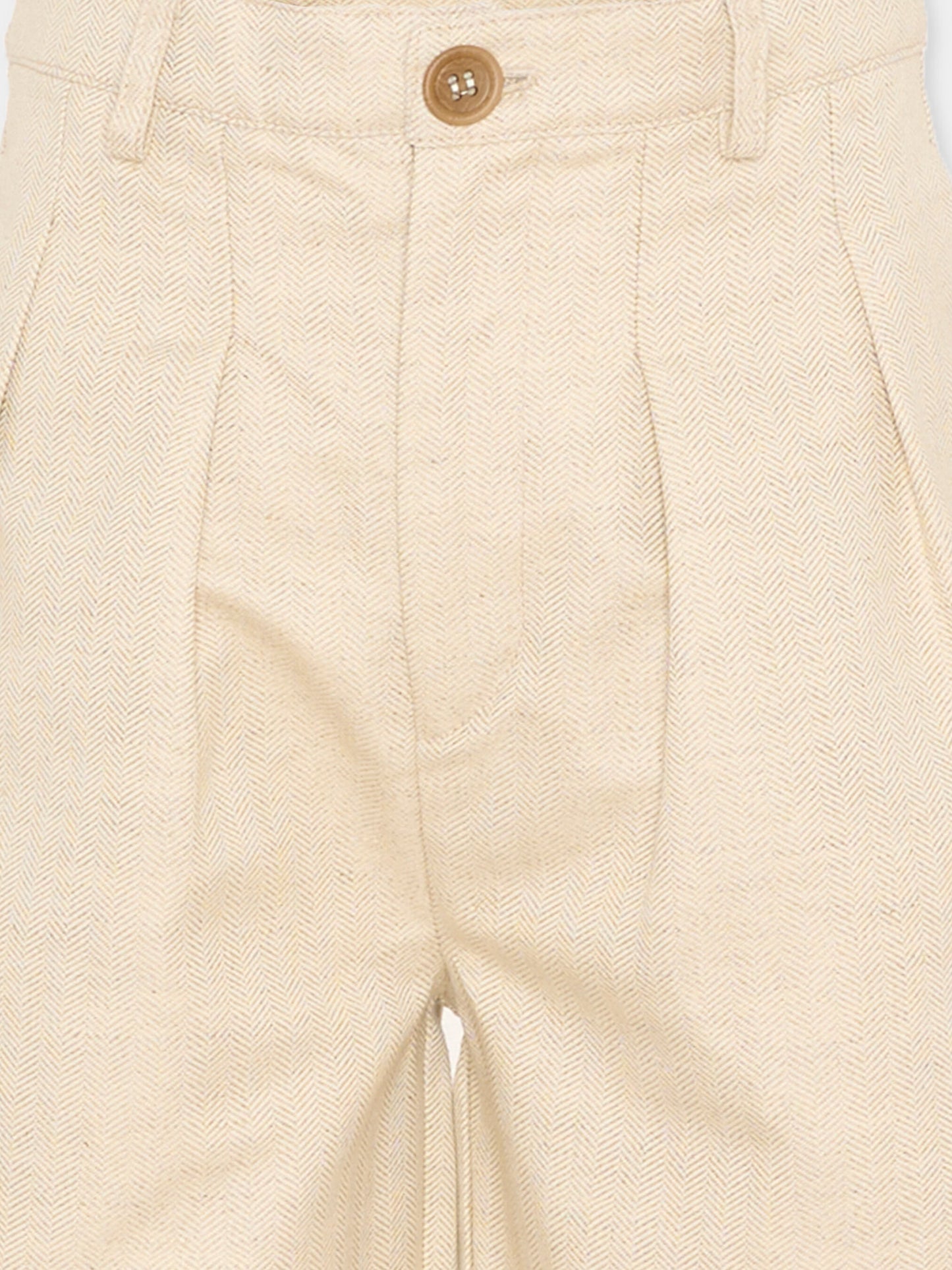 Shorts beige chevron per bambino,Vélocipède,VLC-SS26-TR004 OYSTER