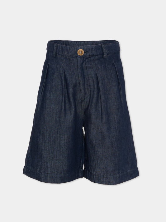 Shorts blu per bambino in denim,Vélocipède,VLC-SS26-TR004 MIDNIGHT