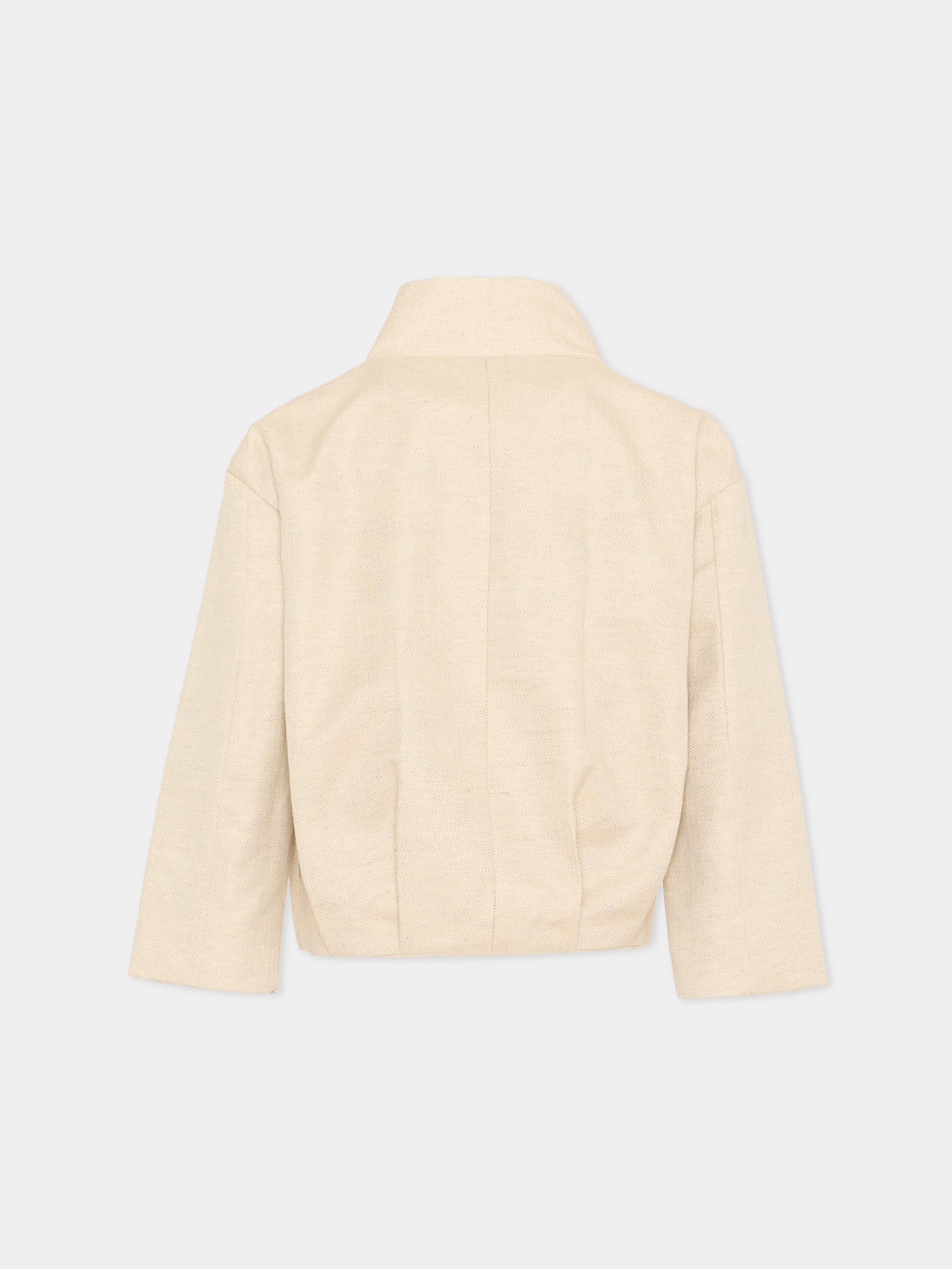 Bomber beige chevron per bambina,Vélocipède,VLC-SS26-JK004 OYSTER