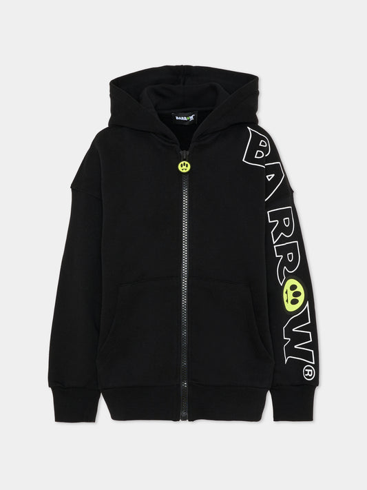 Felpa nera per bambini con smile e logo,Barrow,F5BKJUZH049 110