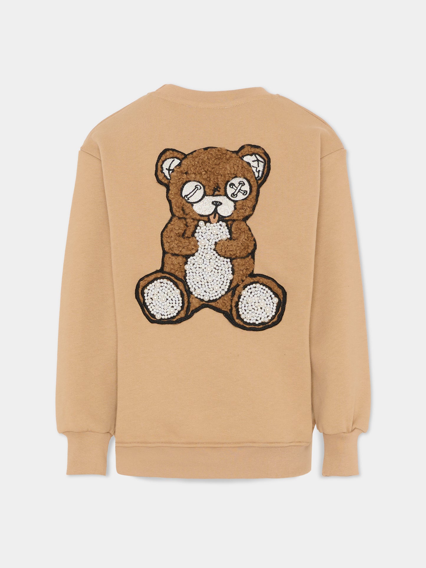 Felpa beige per bambina con Bear,Barrow,F5BKJGSW132 307