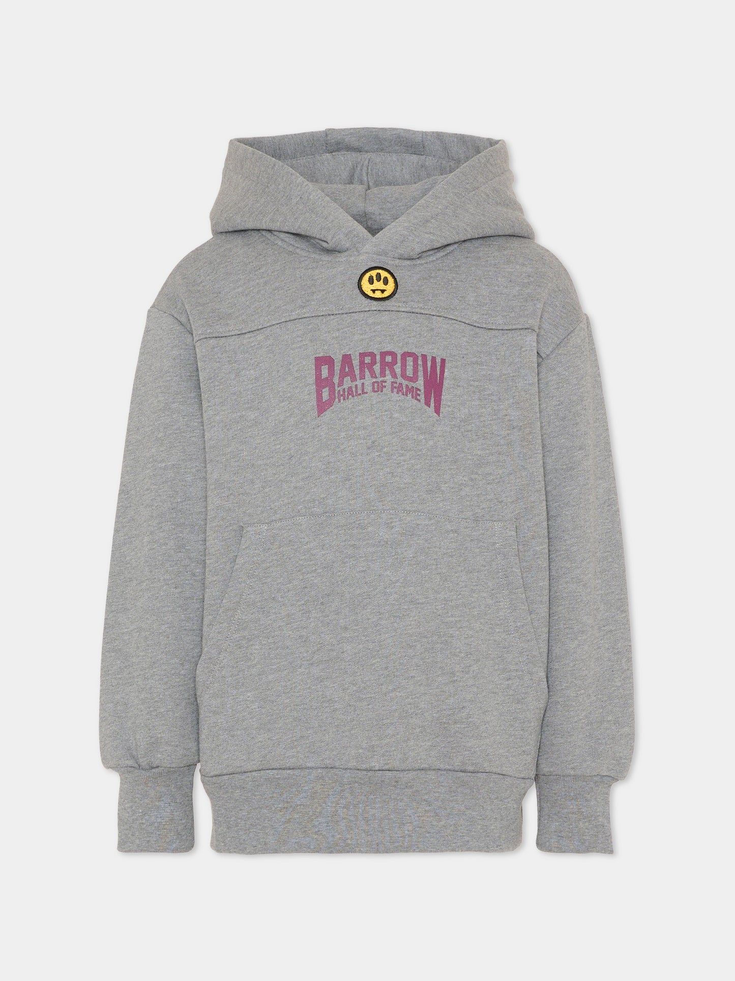 Felpa grigia per bambini con smile e logo,Barrow,F5BKJUHS085 104