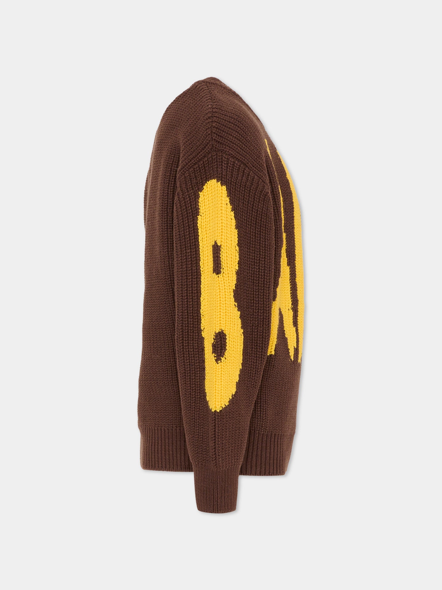 Maglione marrone per bambino con logo,Barrow,F5BKJUJP125 308