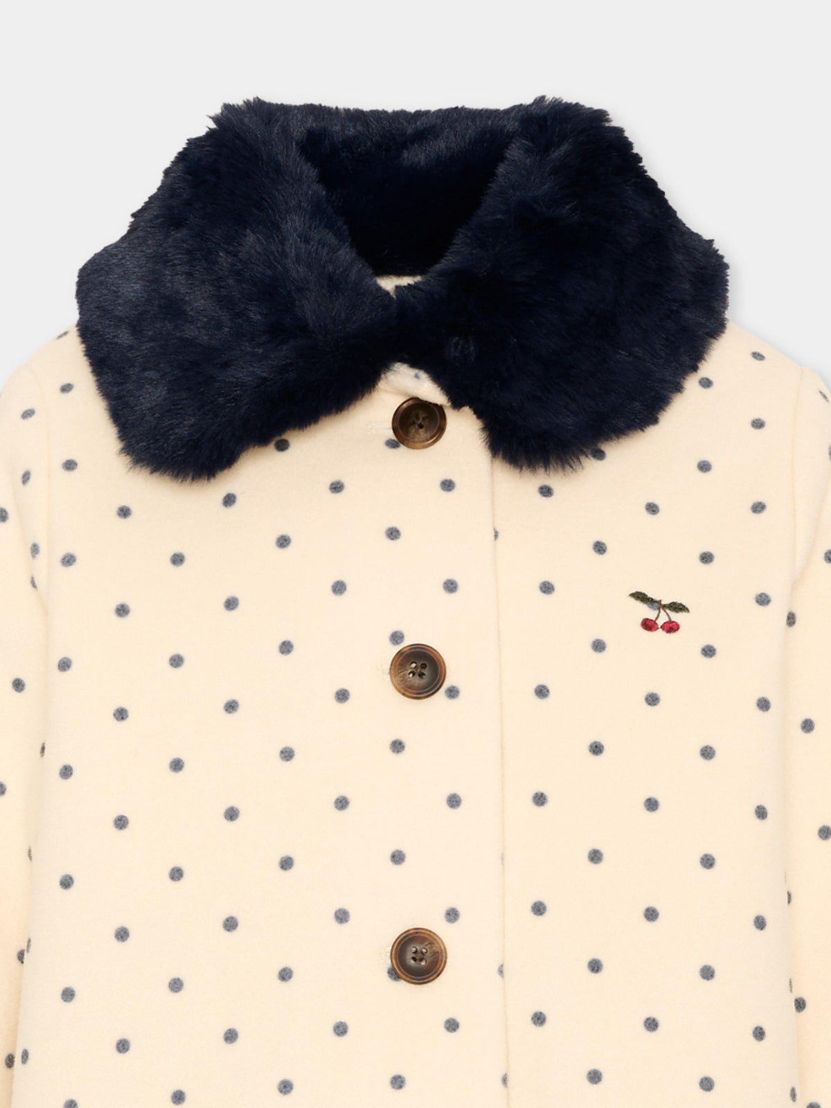 Cappotto avorio per bambina a pois,Konges Sløjd,KS105753 DOT LUMIERE