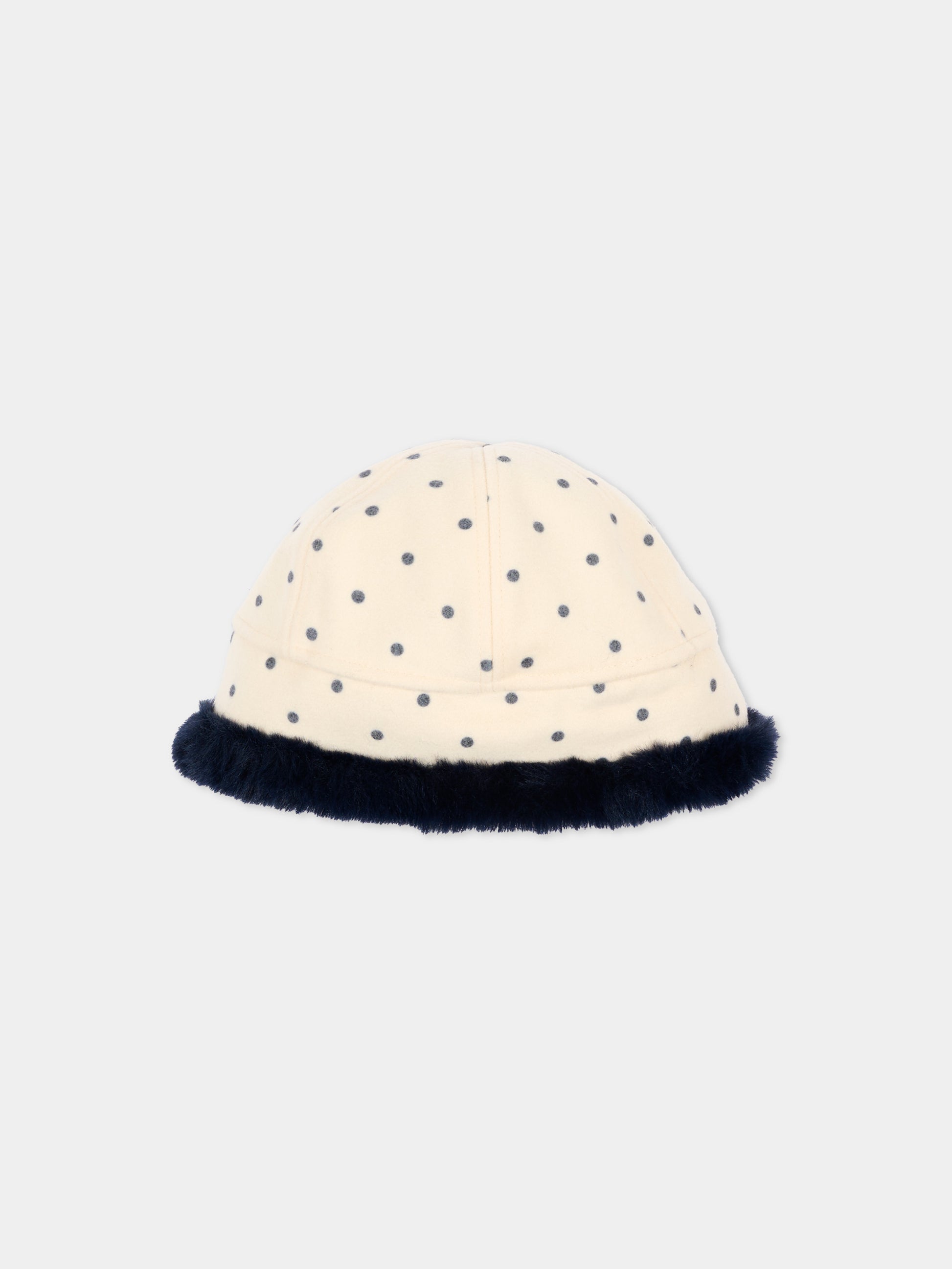Berretto avorio per bambina a pois,Konges Sløjd,KS105754 DOT LUMIERE