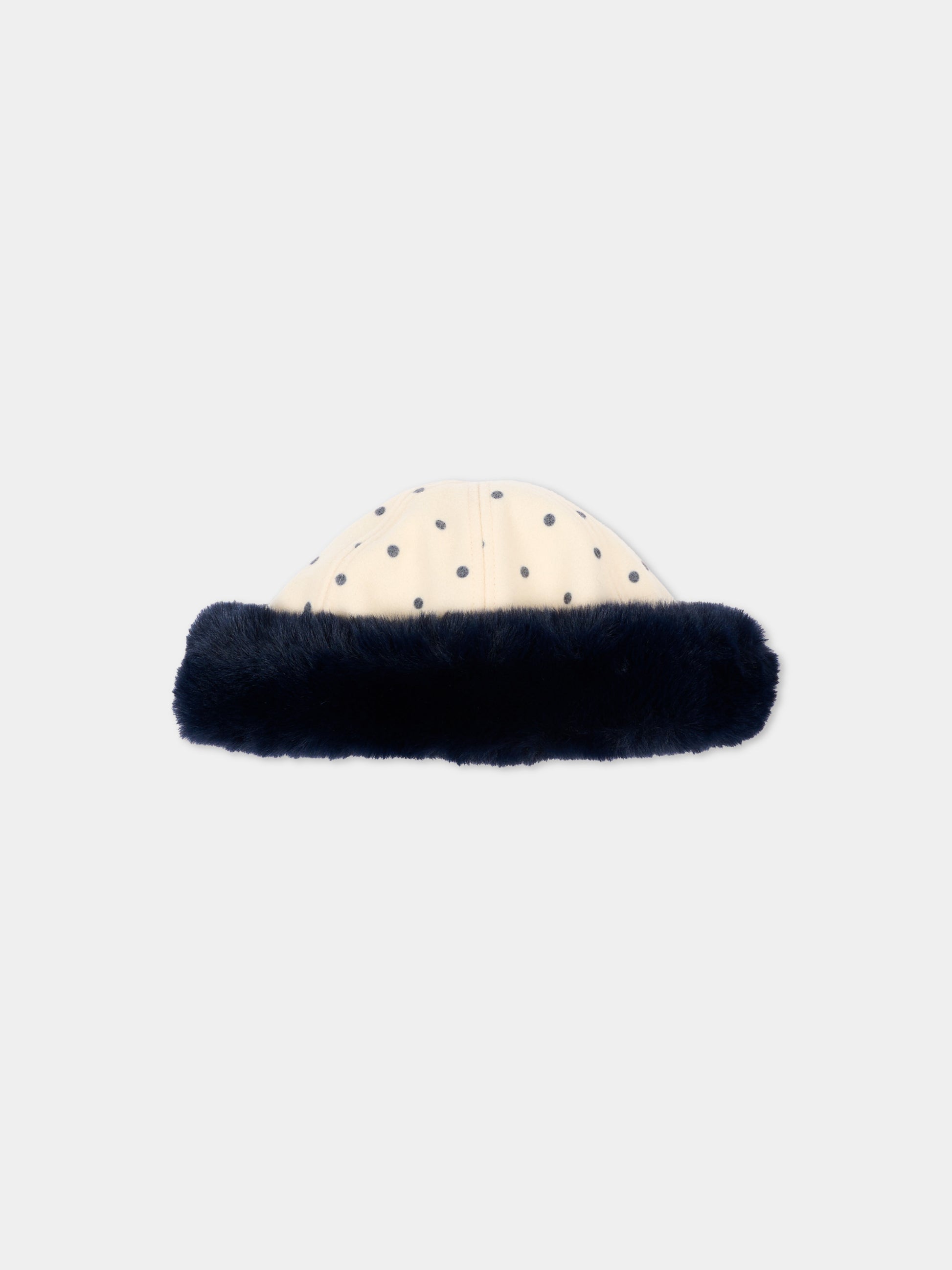 Berretto avorio per bambina a pois,Konges Sløjd,KS105754 DOT LUMIERE