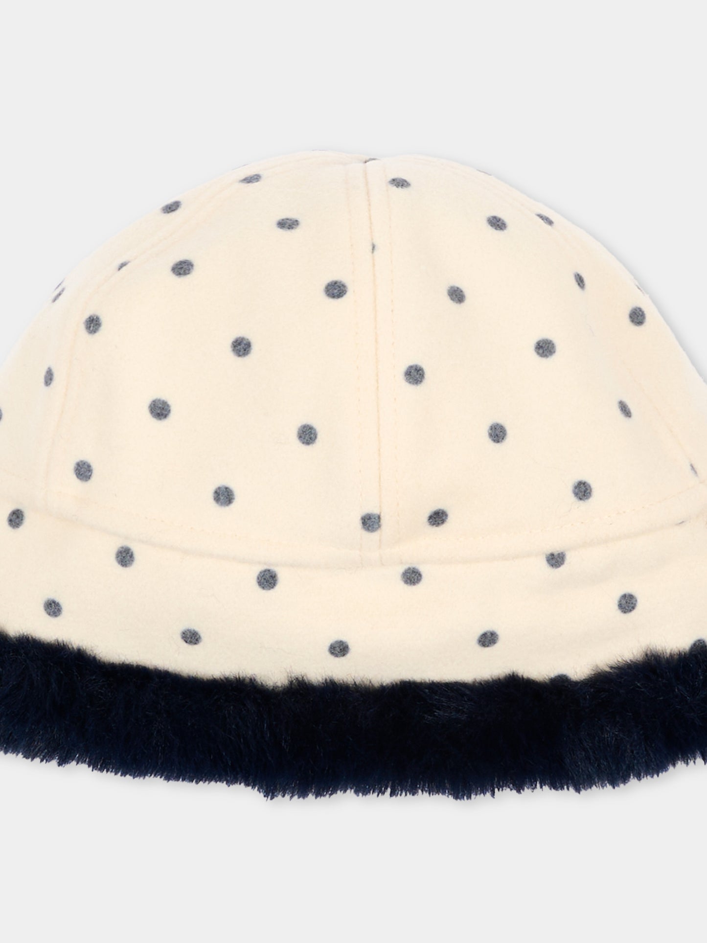 Berretto avorio per bambina a pois,Konges Sløjd,KS105754 DOT LUMIERE