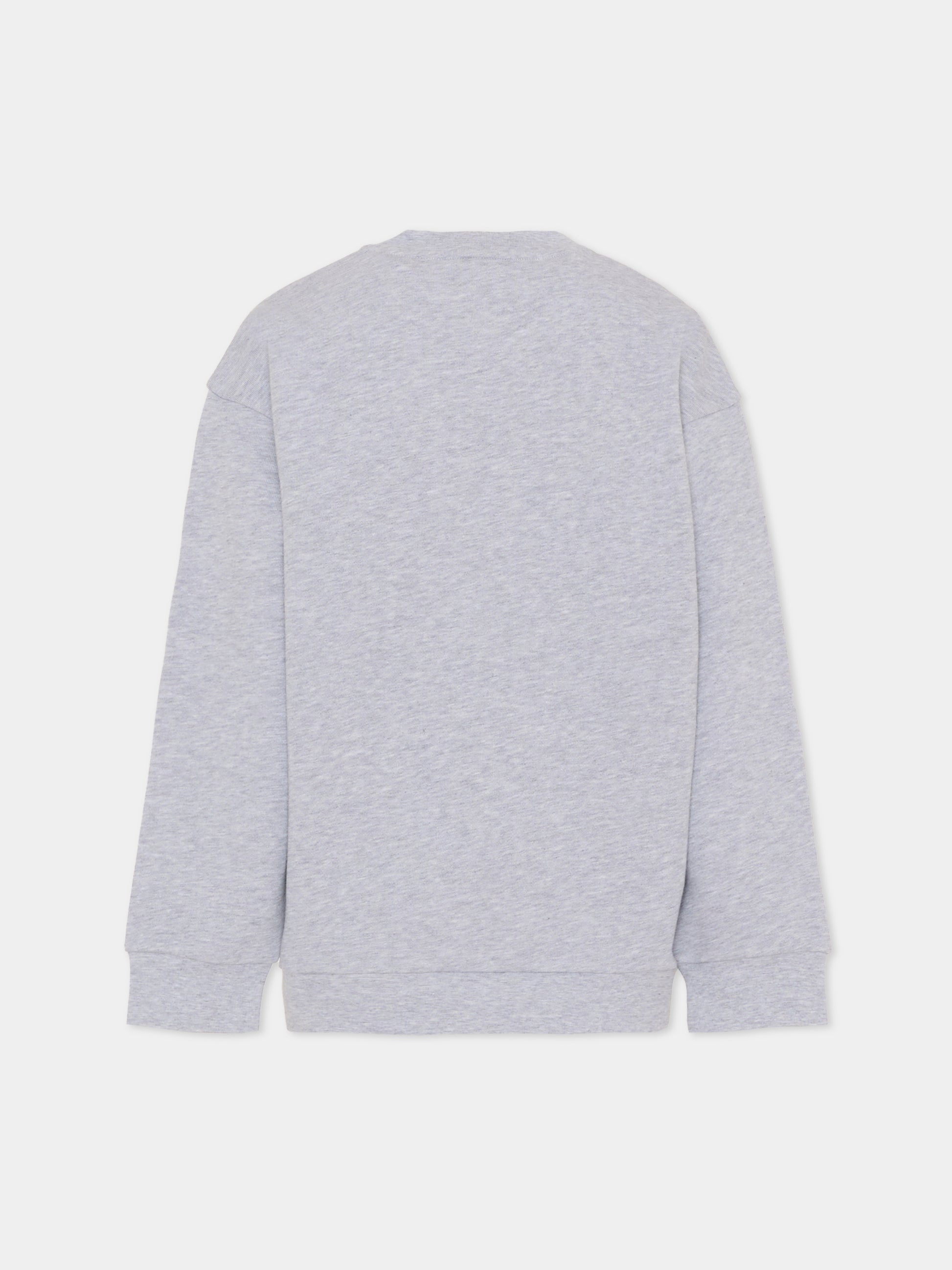 Felpa grigia per bambina con stampa scoiattolo,Fendi Kids,JFH160 5V0 F0WG5