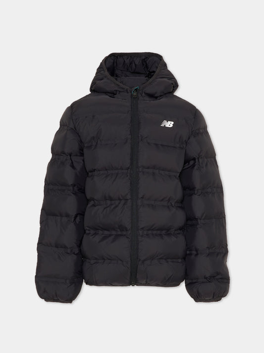 Piumino nero per bambino con logo,New Balance,LAKB0036 BK