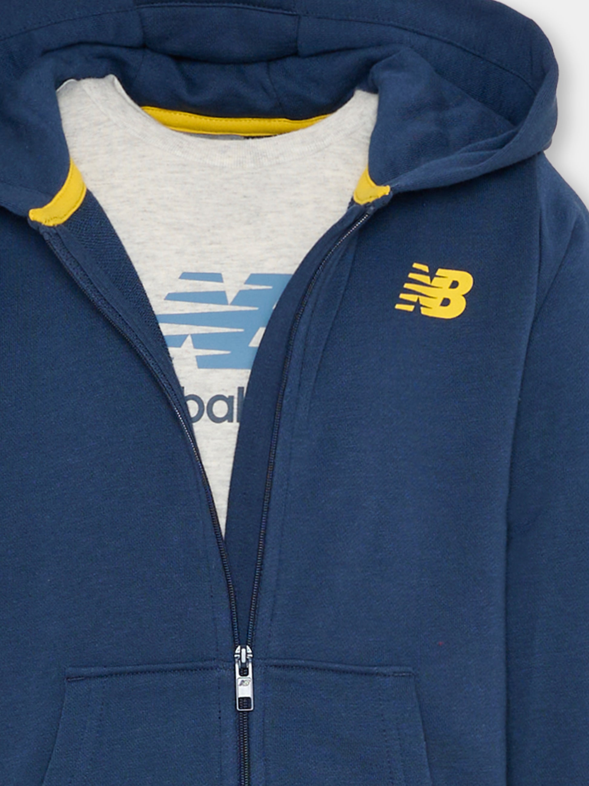 Completo blu per bambino con logo giallo,New Balance,LAKB0308I NNY