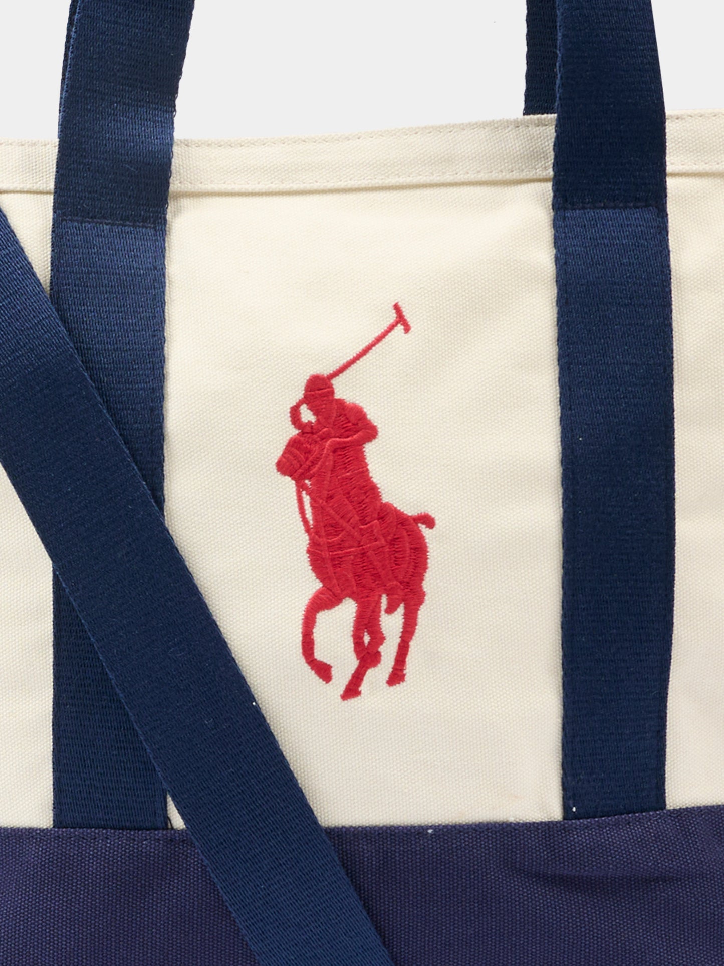 Borsa casual avorio per bambina con cavallino rosso,Ralph Lauren Kids,9AR023 BDF