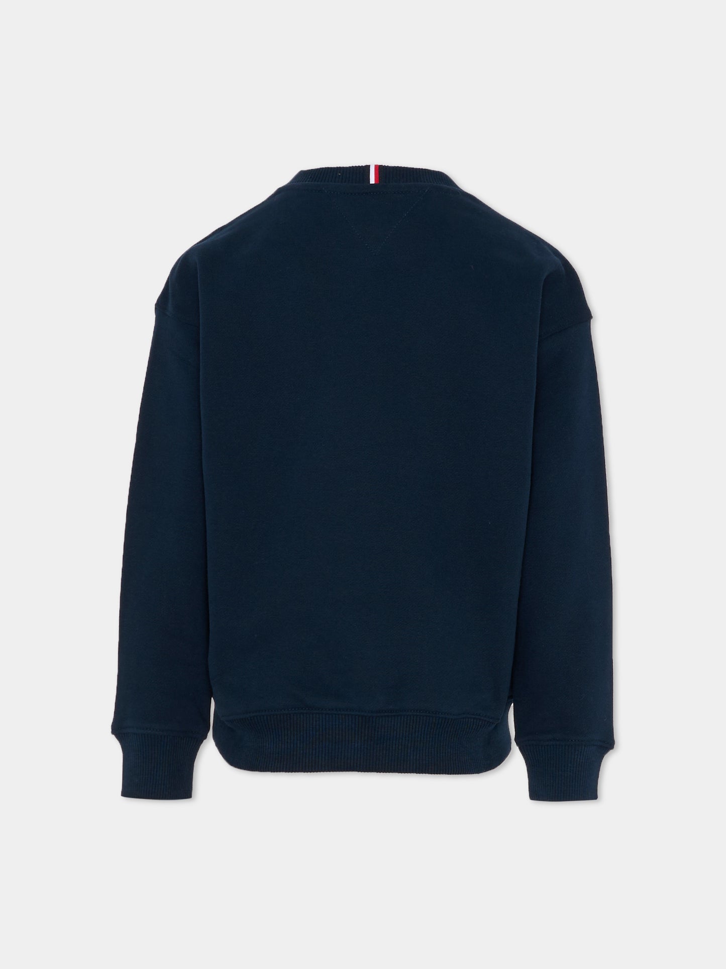 Felpa blu per bambino con logo,Tommy Hilfiger Junior,KS0KS00640 C1G