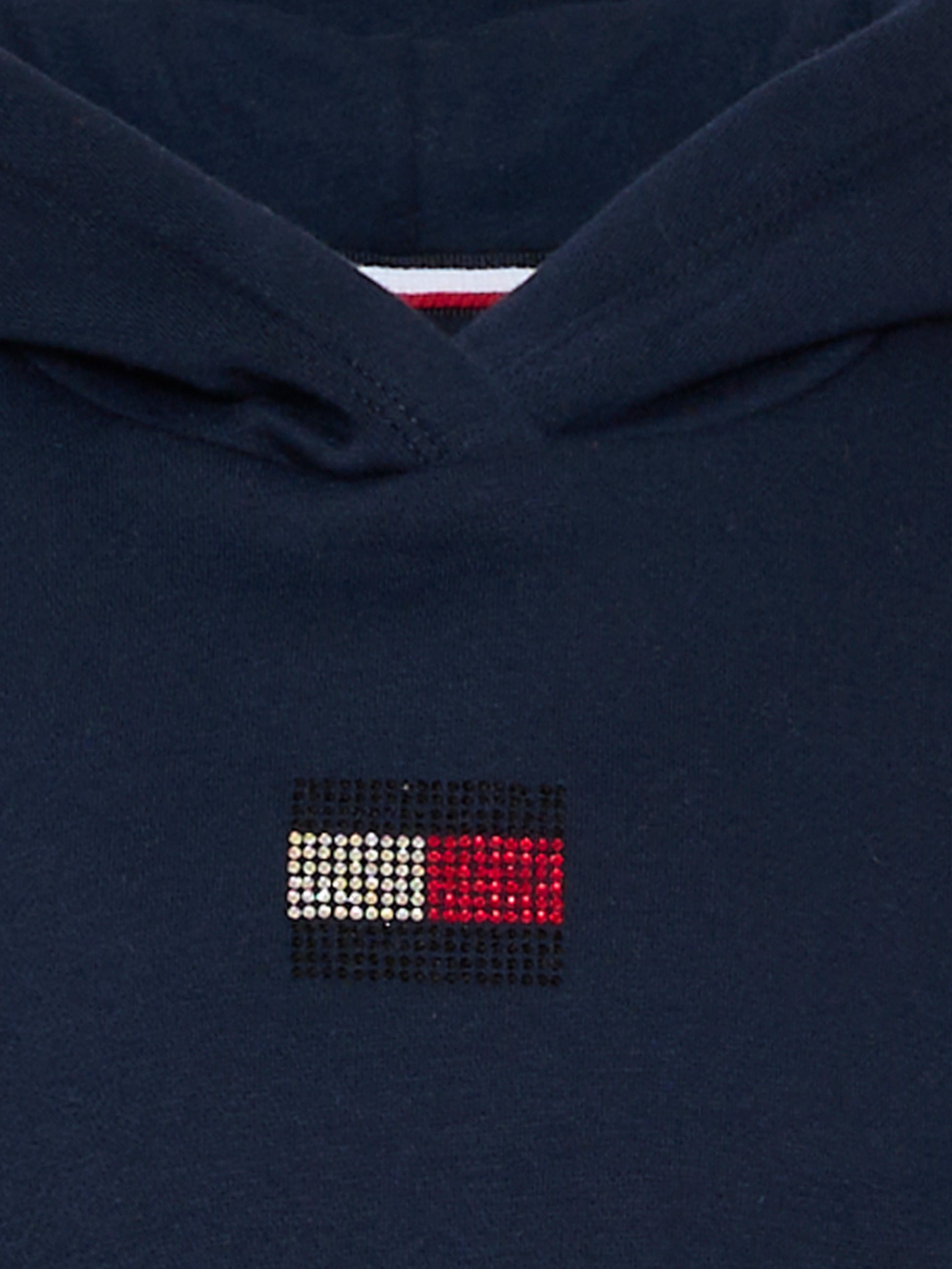 Felpa crop blu per bambina con bandierina,Tommy Hilfiger Junior,KG0KG09016 C1G