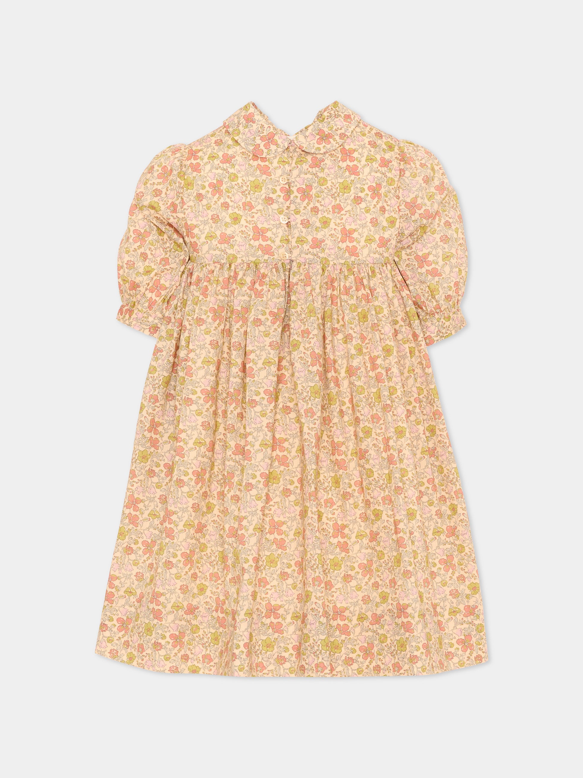 Abito a maniche corte multicolor per bambina floreale,Bonpoint,W06GDRW00001 523B