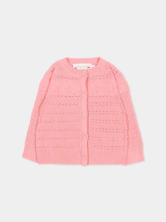 Cardigan rosa per neonata,Bonpoint,P06XCAK00001 028A
