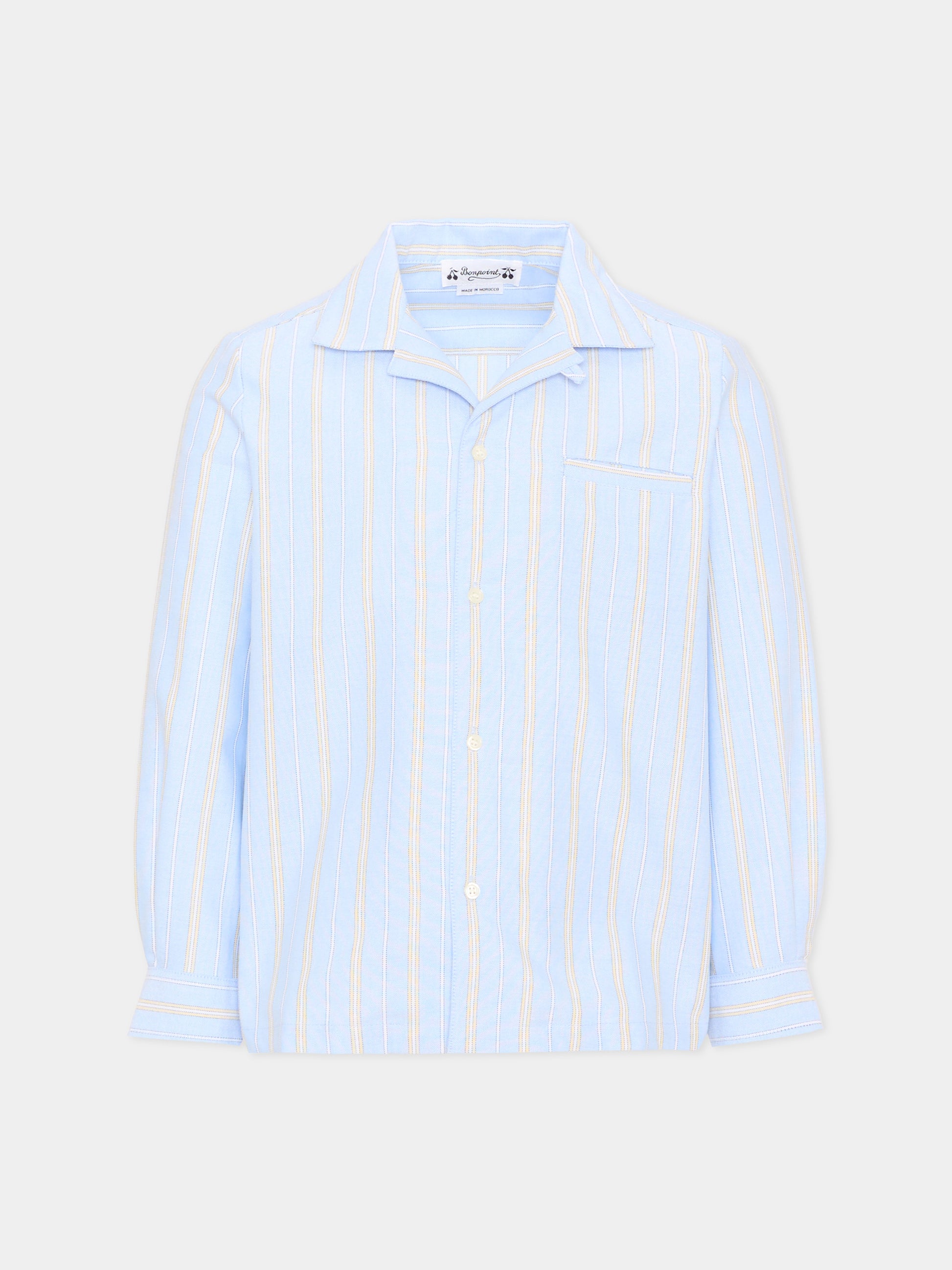 Camicia celeste a righe per bambino,Bonpoint,P06BSHW00001 215