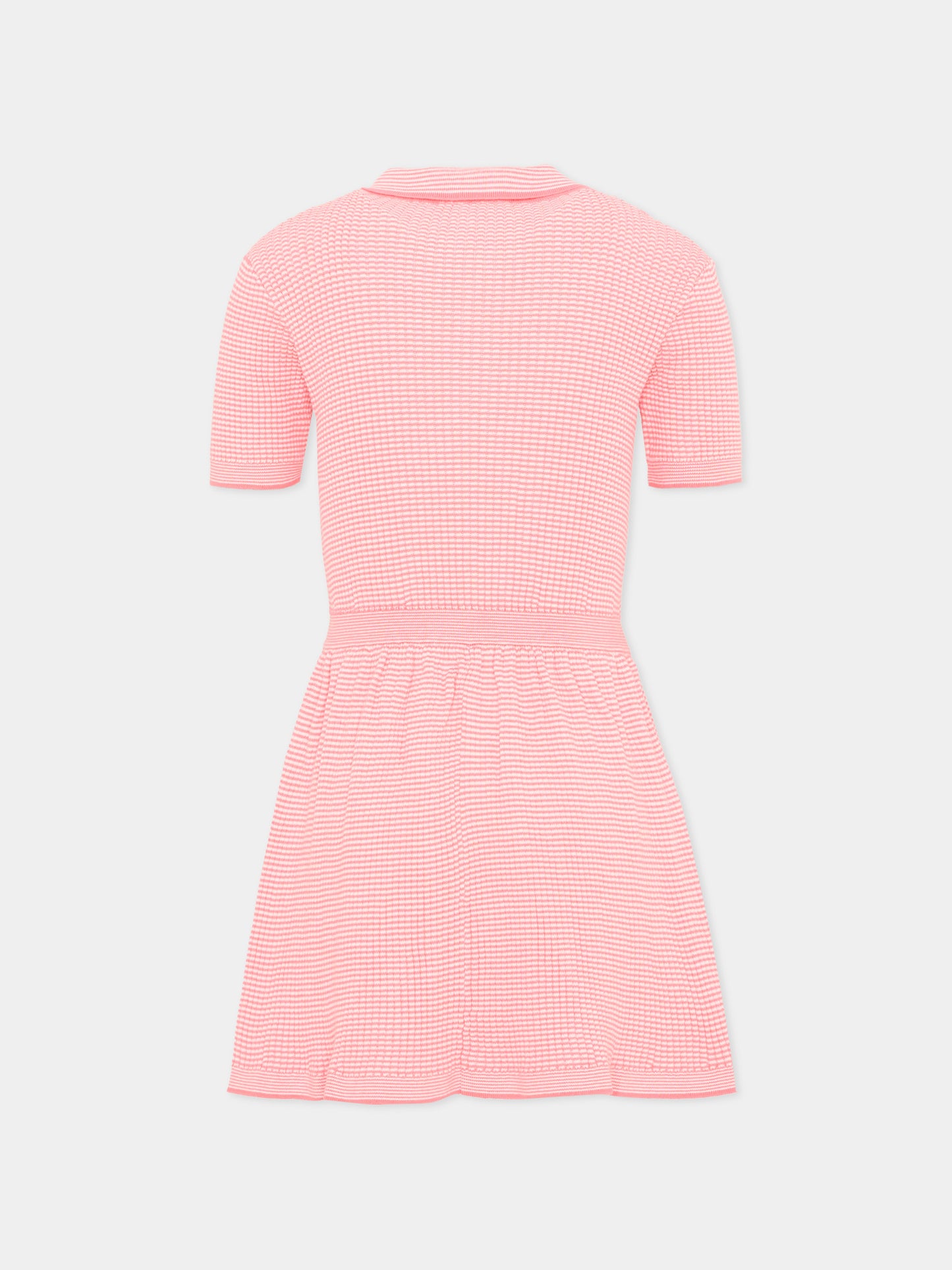 Vestito rosa per bambina a righe,Bonpoint,P06GDRK00001 028A