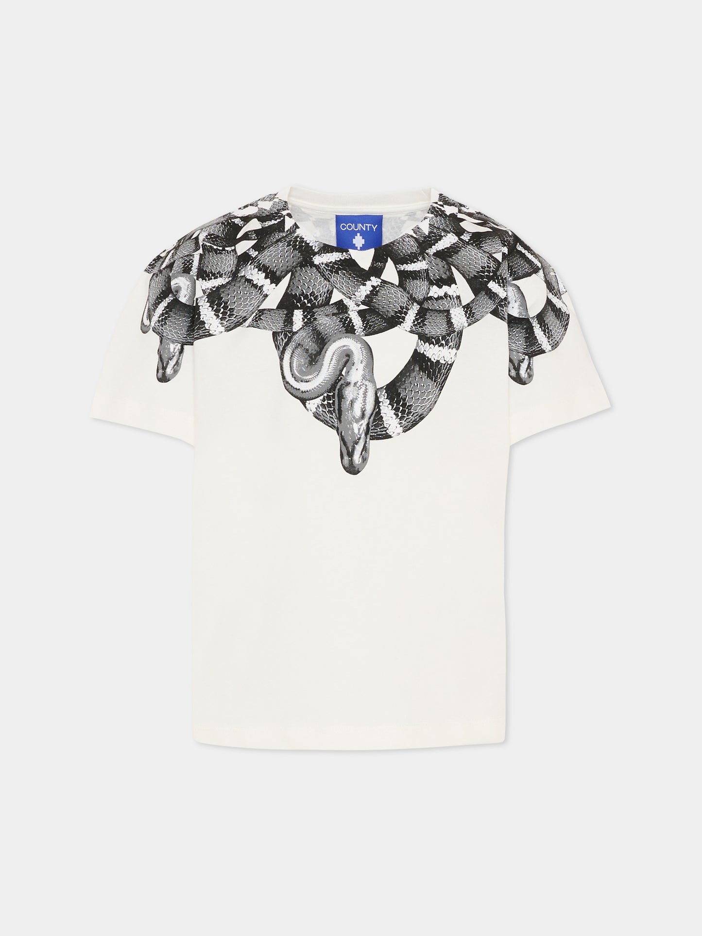 T-shirt avorio per bambino con serpente,County Of Milan Kids,F5CMJBTH042 002