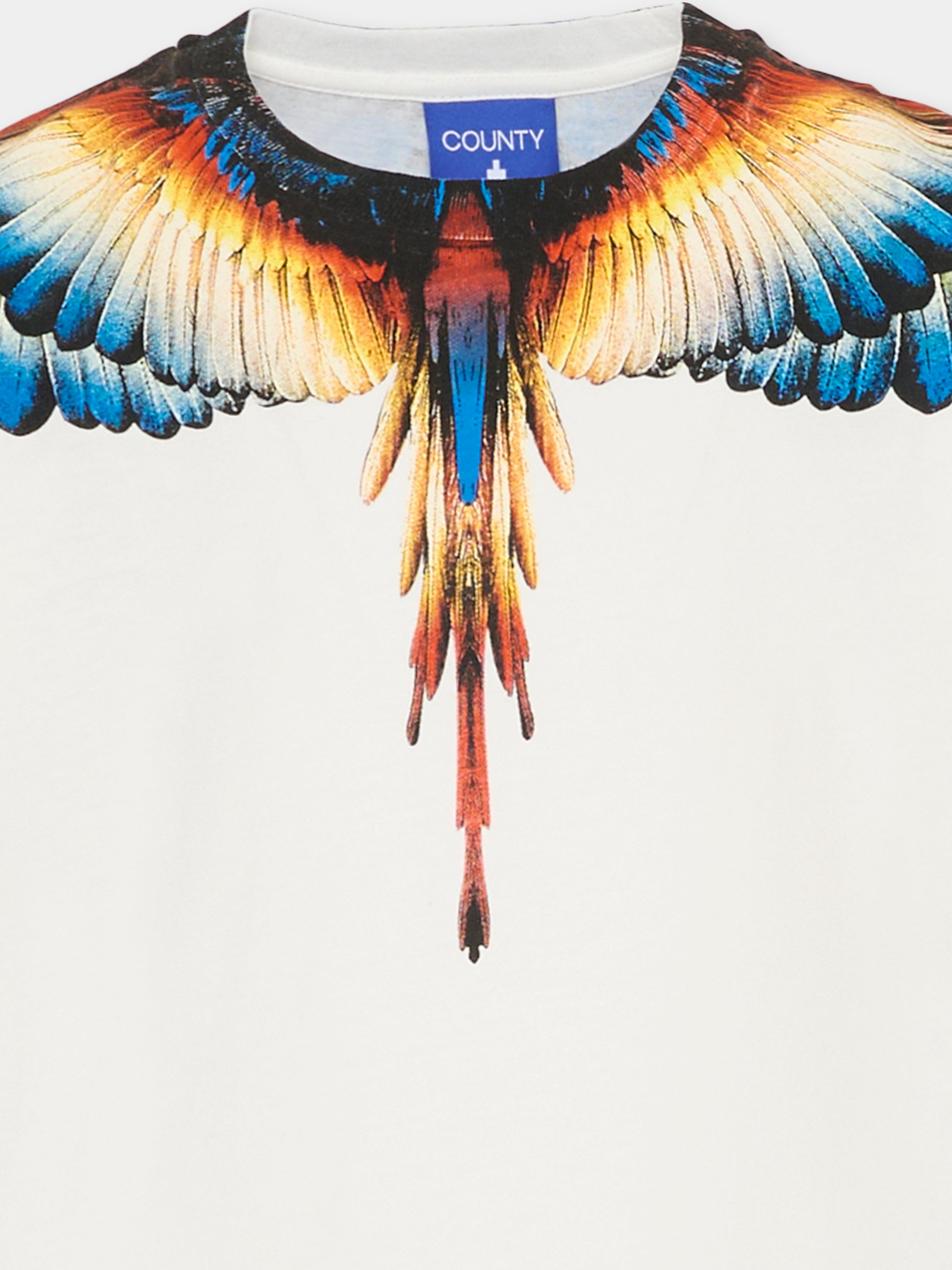 T-shirt avorio per bambino con ali multicolor,County Of Milan Kids,F5CMJBTH062 002