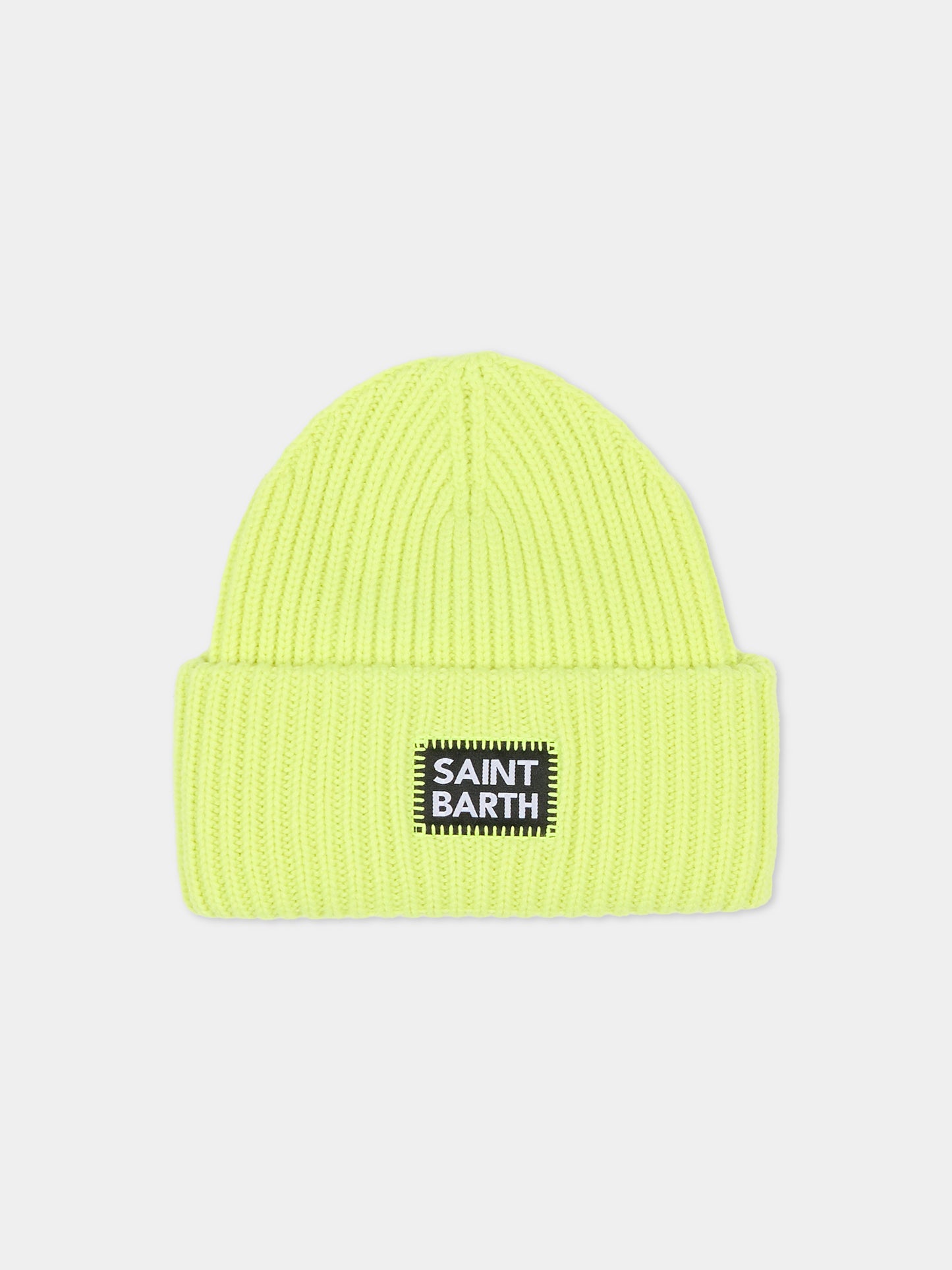 Berretto giallo fluo per bambini con logo,Mc2 Saint Barth,BRR0001 00399E