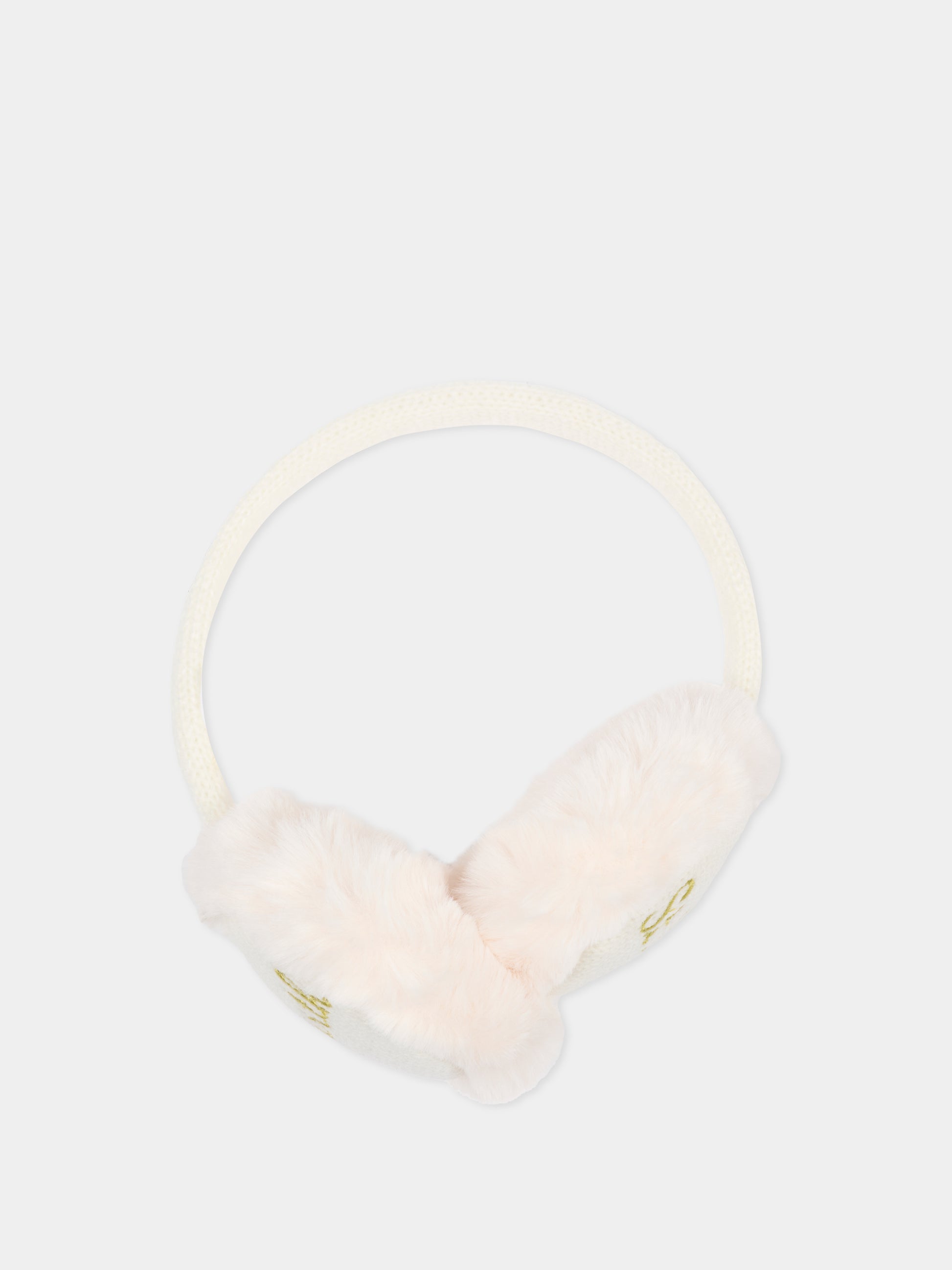 Paraorecchie avorio per bambina con logo,Mc2 Saint Barth,EARM001 00850E