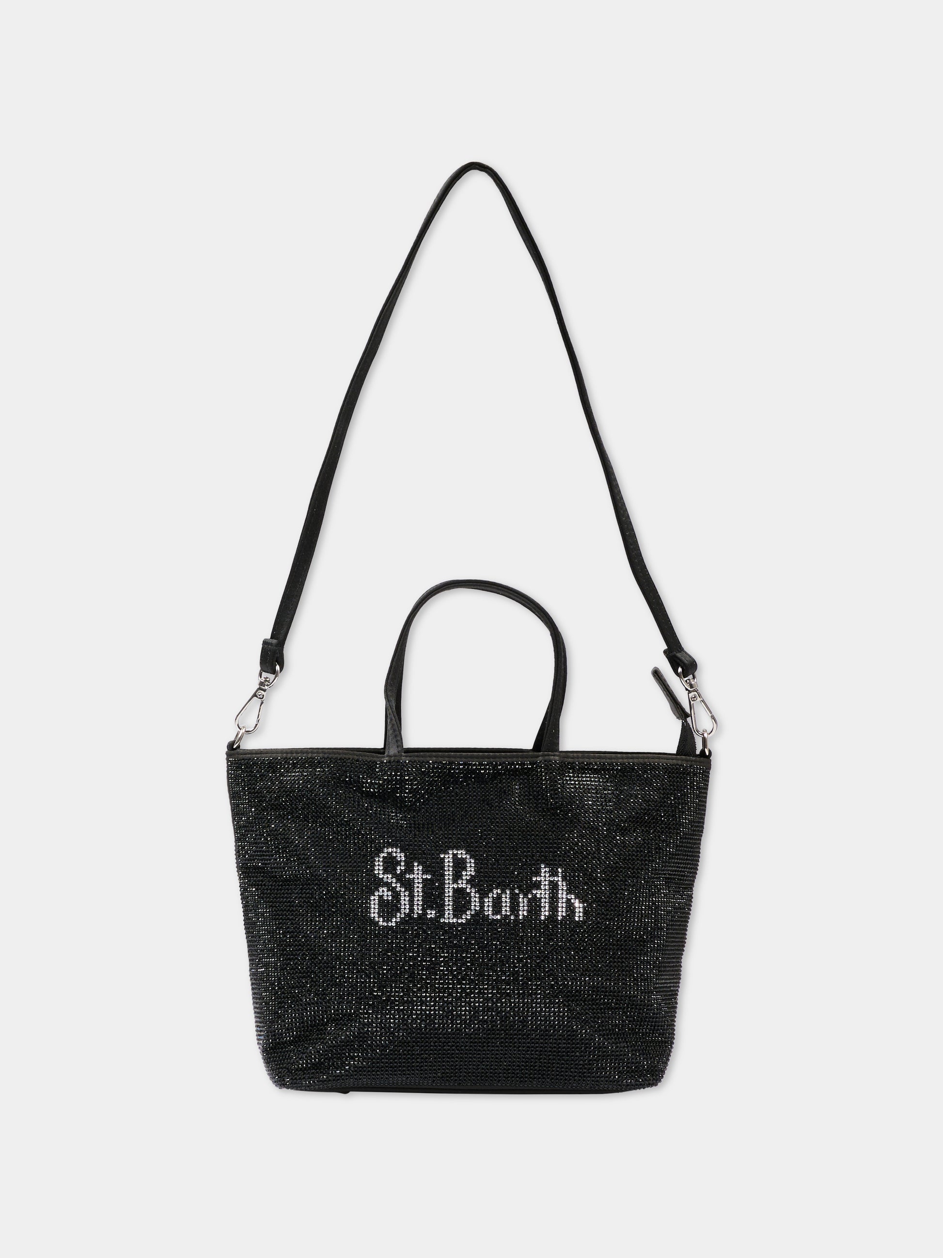 Borsa nera per bambina con strass,Mc2 Saint Barth,SBM0001 01439G