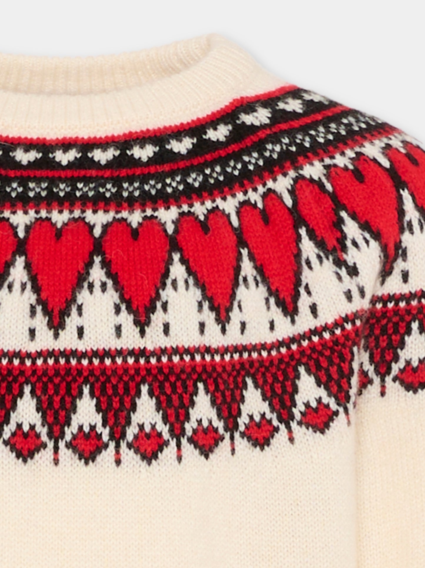 Maglione avorio per bambina con cuori,Mc2 Saint Barth,PRC0010 01177G