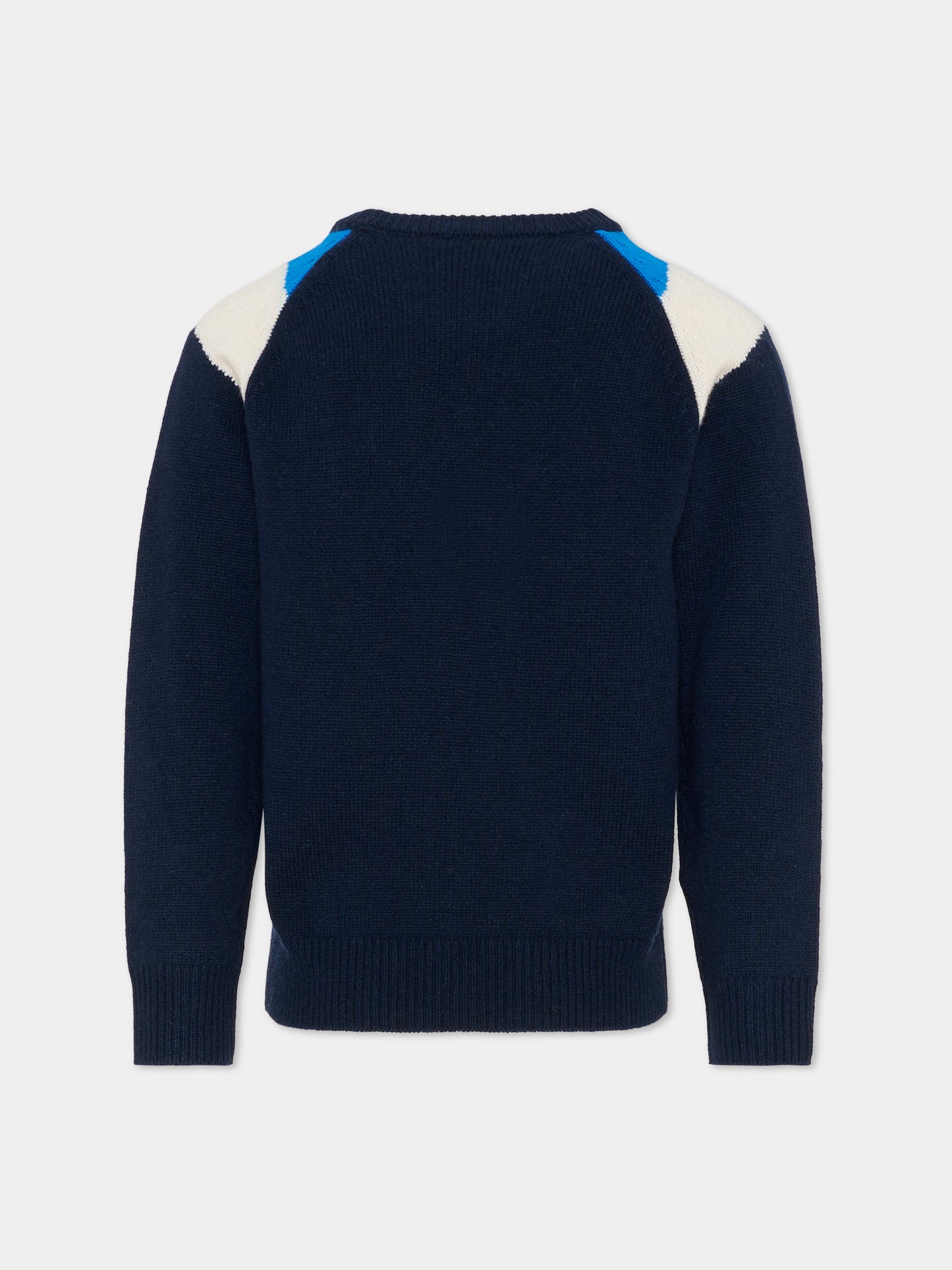 Maglione blu per bambino con logo,Mc2 Saint Barth,DOU0002 10396E