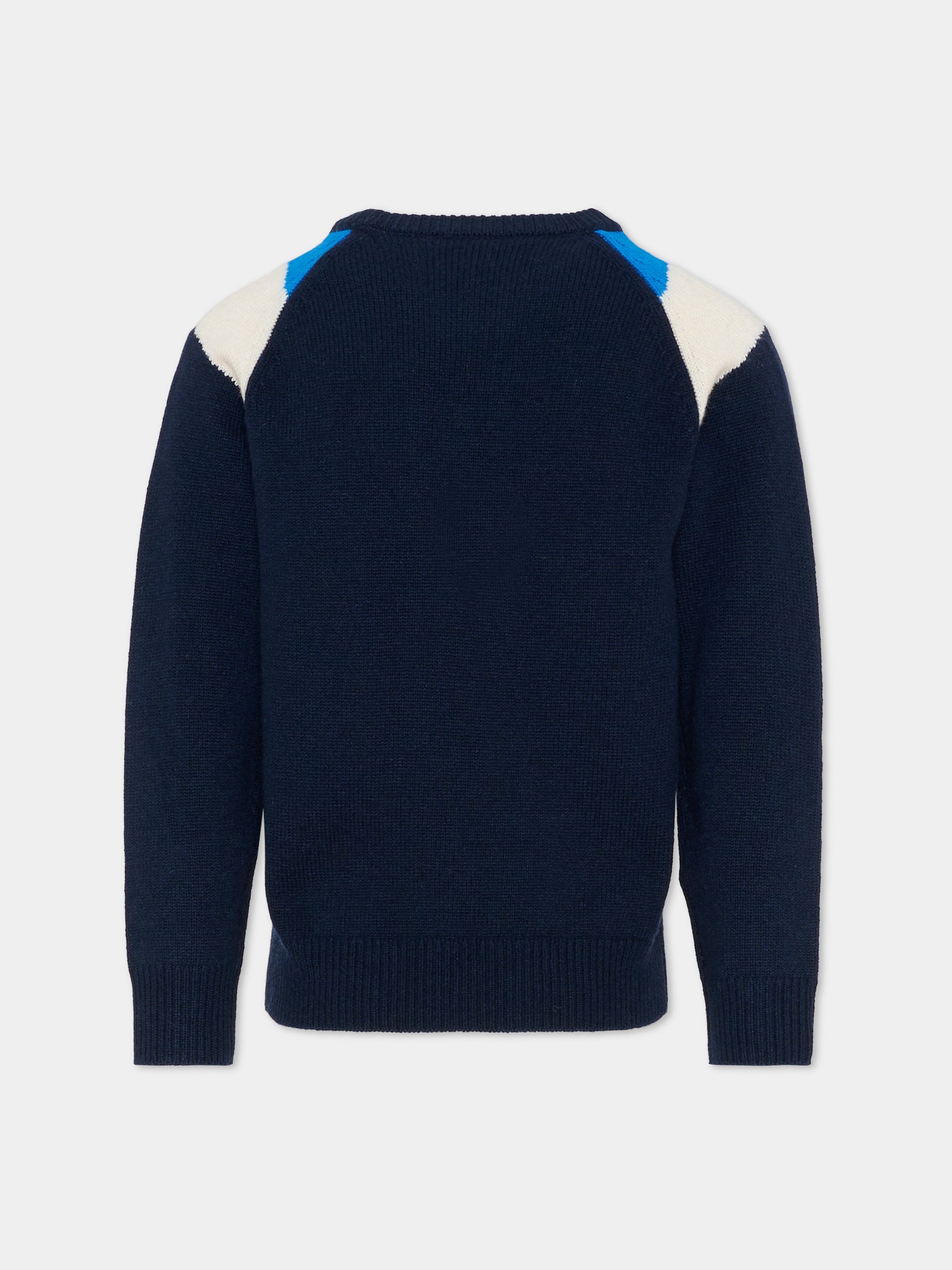 Maglione blu per bambino con logo,Mc2 Saint Barth,DOU0002 10396E