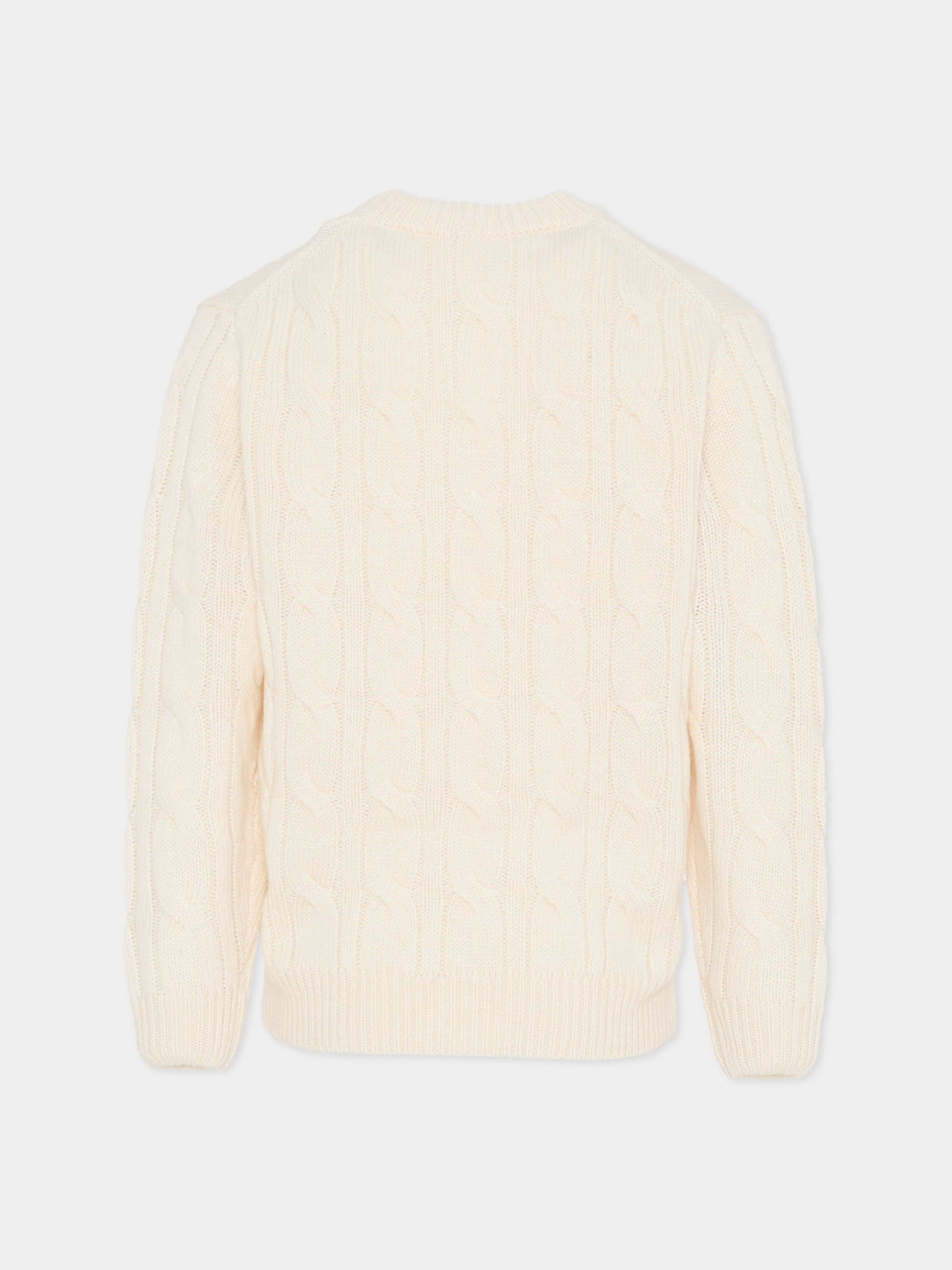 Maglione avorio per bambini con logo,Mc2 Saint Barth,MRC0001 00303G