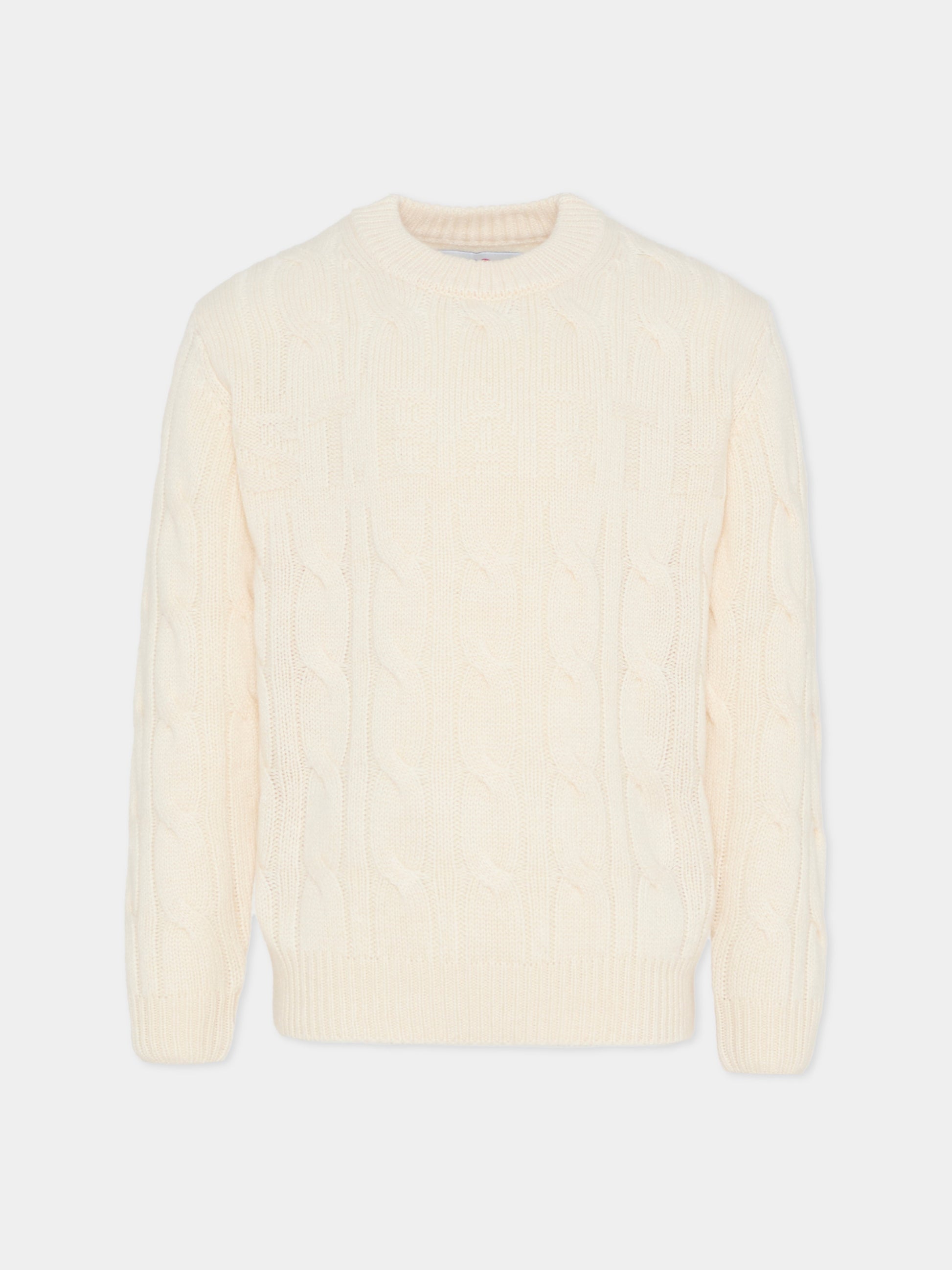 Maglione avorio per bambini con logo,Mc2 Saint Barth,BAI001 00303G