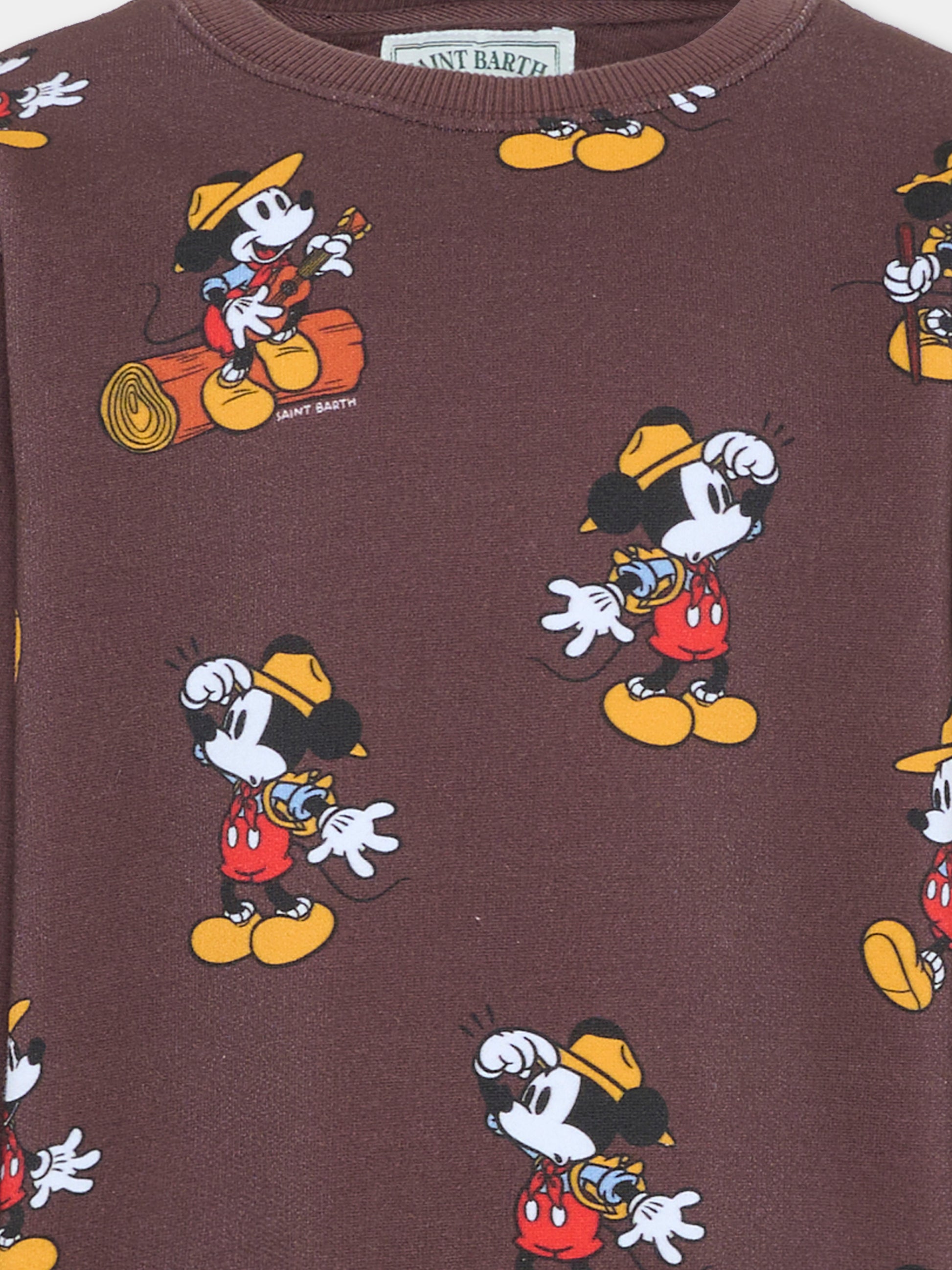Felpa marrone per bambino con Topolino,Mc2 Saint Barth,HUT0003 00083G