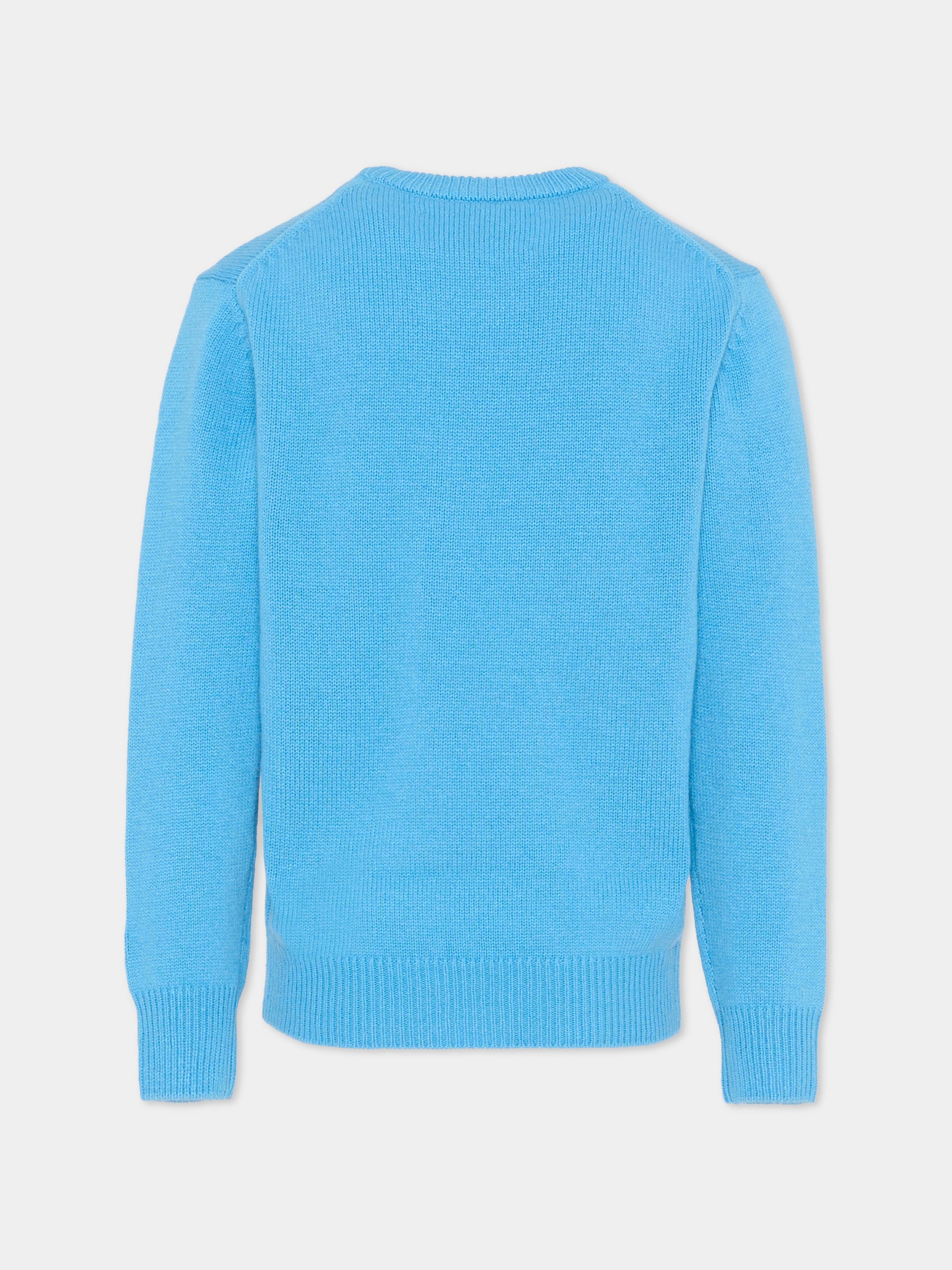 Maglione azzurro per bambino con scritta,Mc2 Saint Barth,DOU0001 01635I