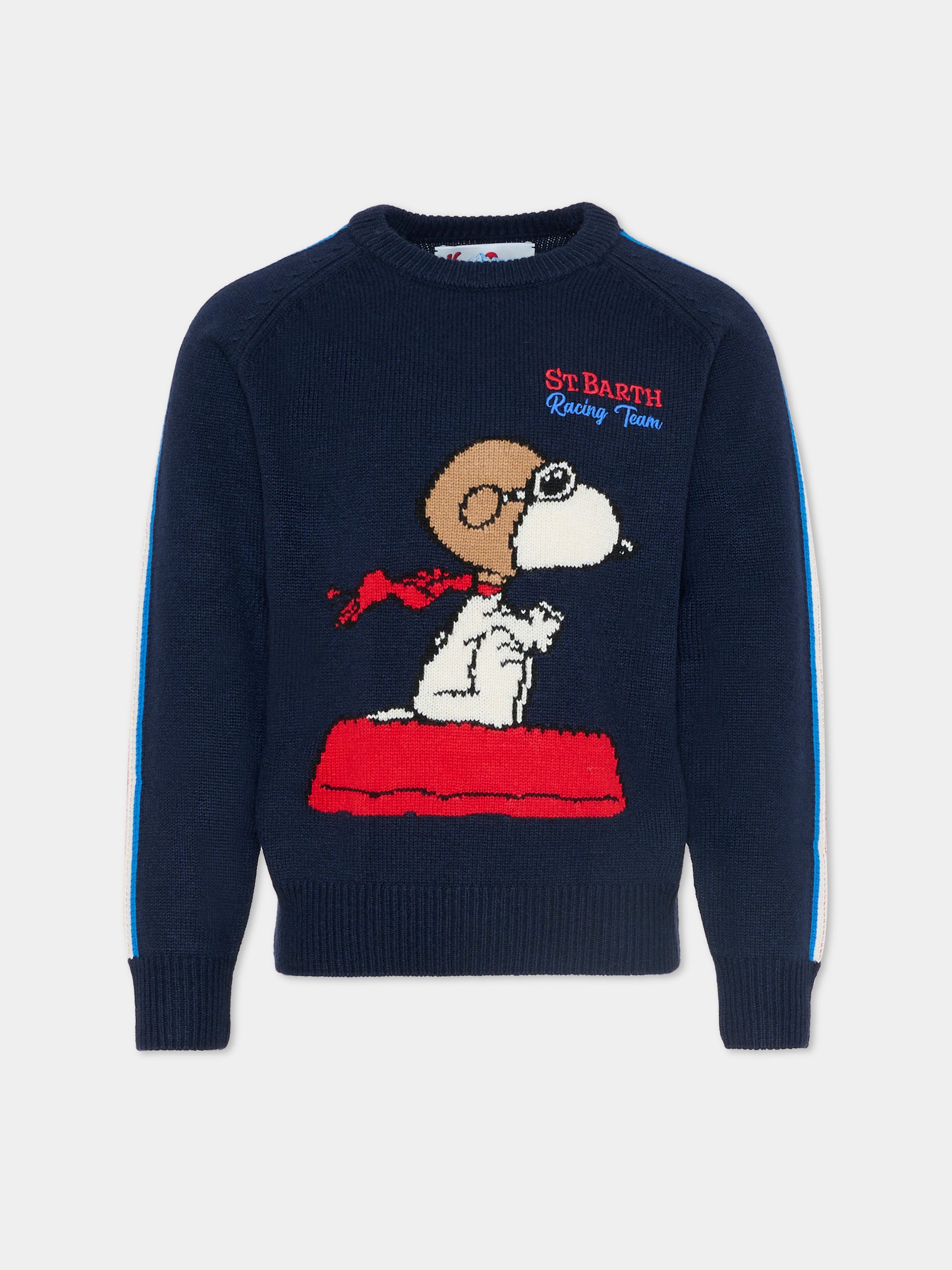 Maglione blu per bambino con Snoopy,Mc2 Saint Barth,DOU0016 00082I