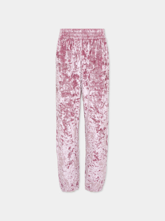 Pantaloni rosa per bambina con logo,Mc2 Saint Barth,ALC0001 00497G