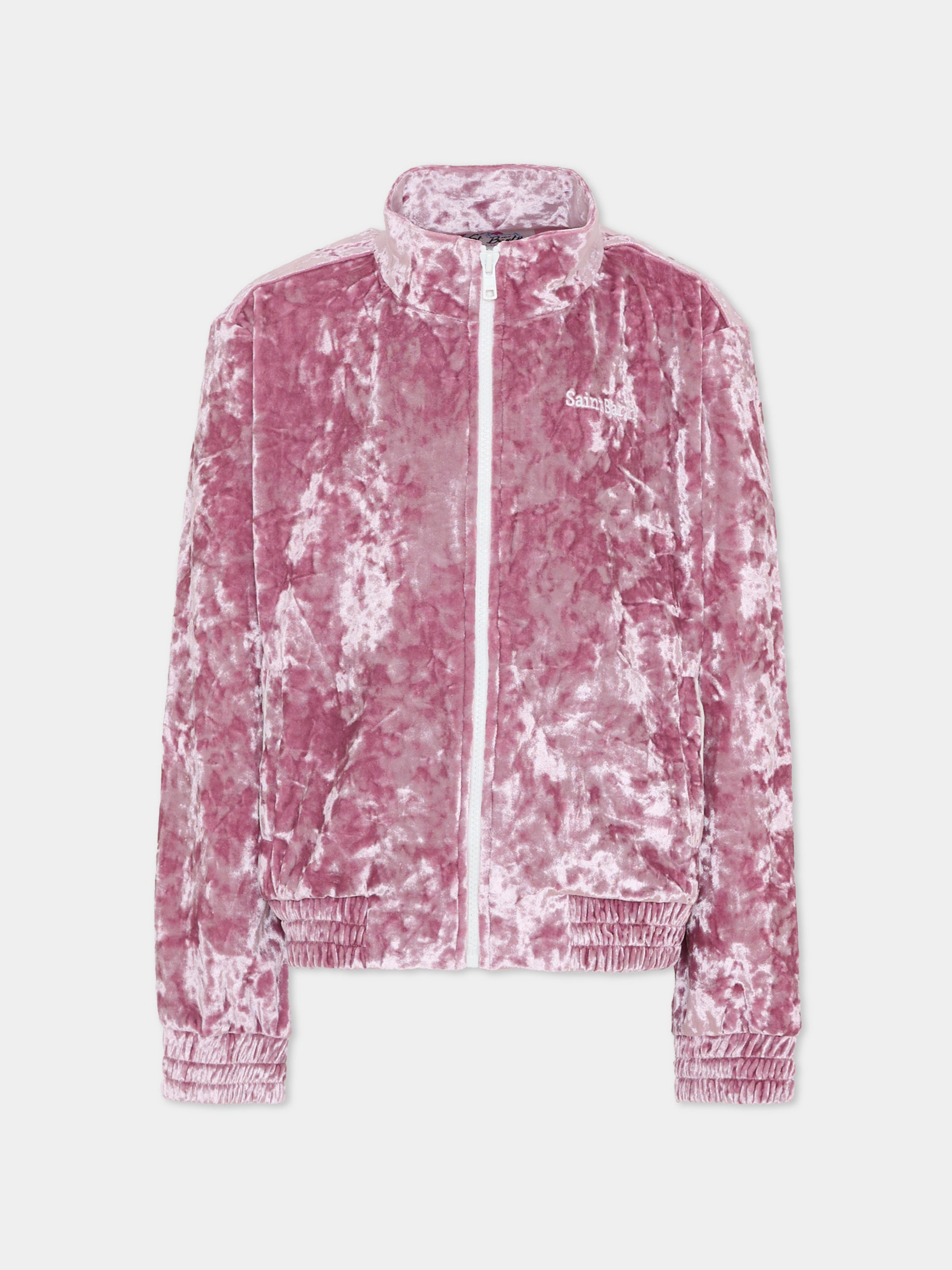 Felpa rosa per bambina con logo,Mc2 Saint Barth,MRM0002 00497G