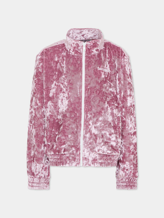 Felpa rosa per bambina con logo,Mc2 Saint Barth,MRM0002 00497G