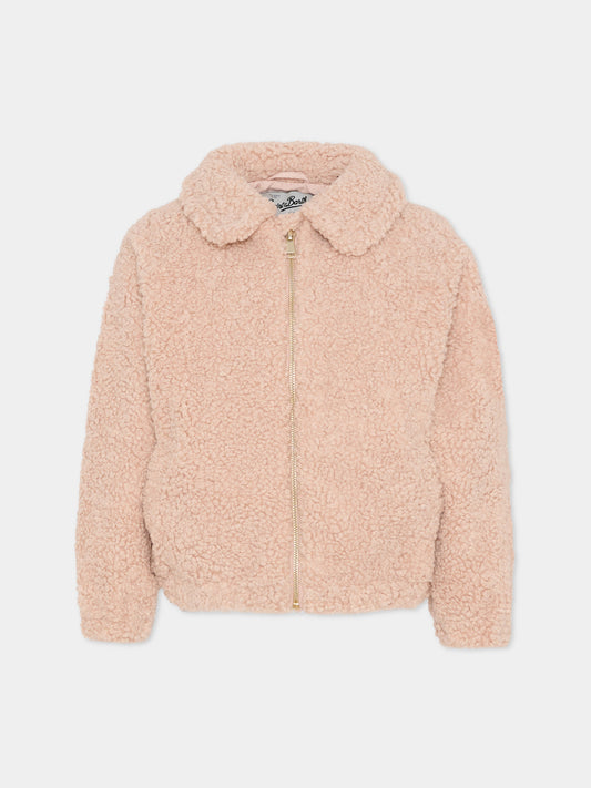 Ecopelliccia rosa per bambina con logo,Mc2 Saint Barth,ABE003 01234I