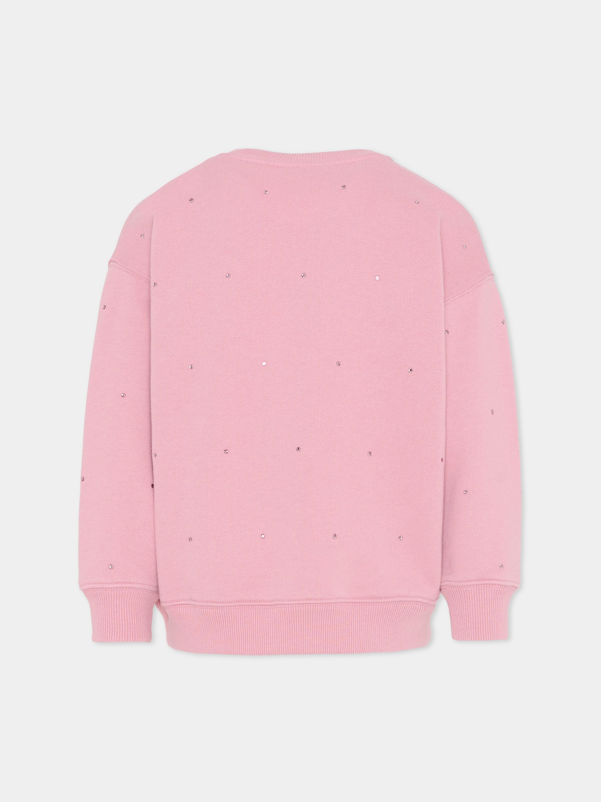 Felpa rosa per bambina con strass,Mc2 Saint Barth,BRN0002 00691I