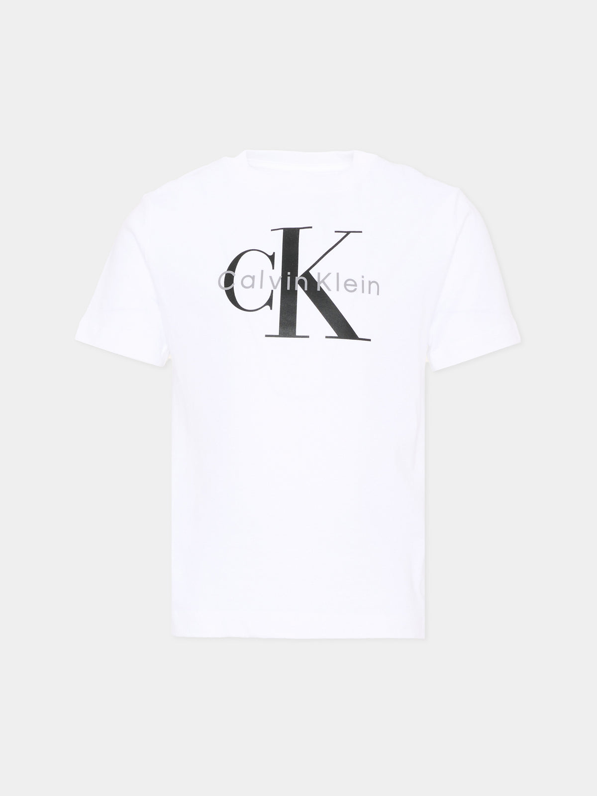 T-Shirt bianca per bambini con logo,Calvin Klein Kids,LV1CKTJA15 YAF